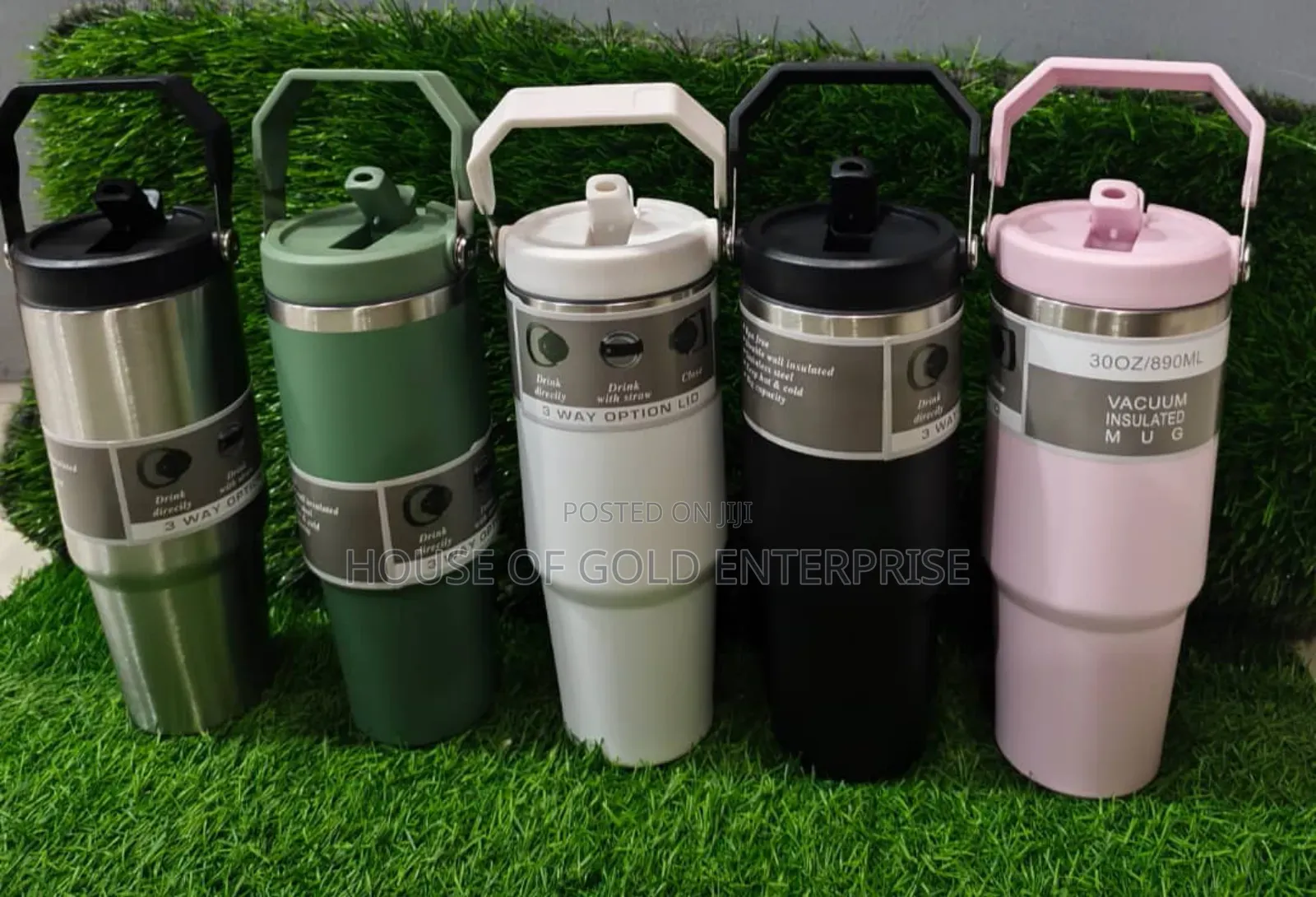 30oz/890ml Vacuum Insulated Mugs With a 3-Way Option Lid.