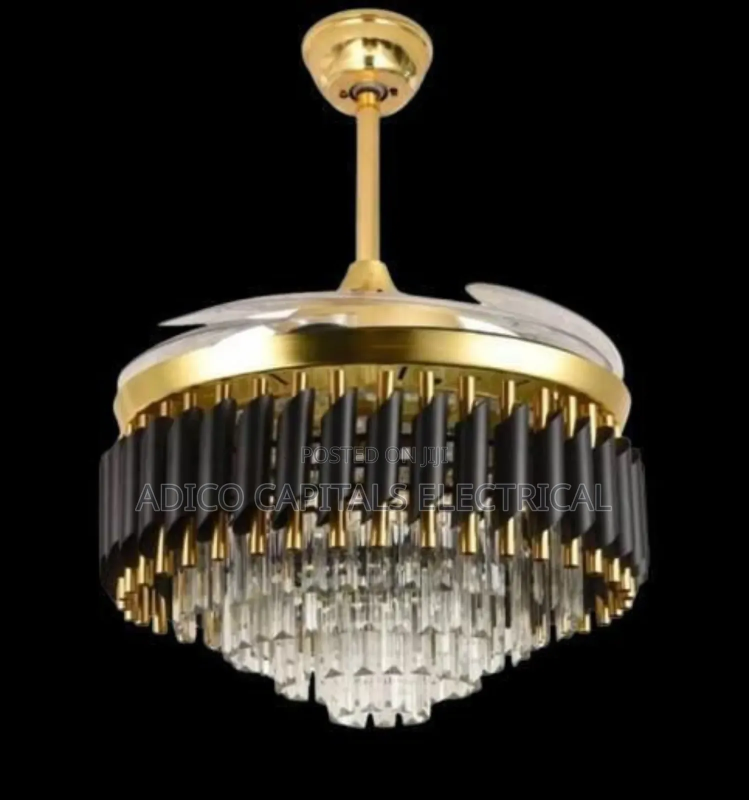 Chandelier With Rotatable Fan, Bluetooth Speaker