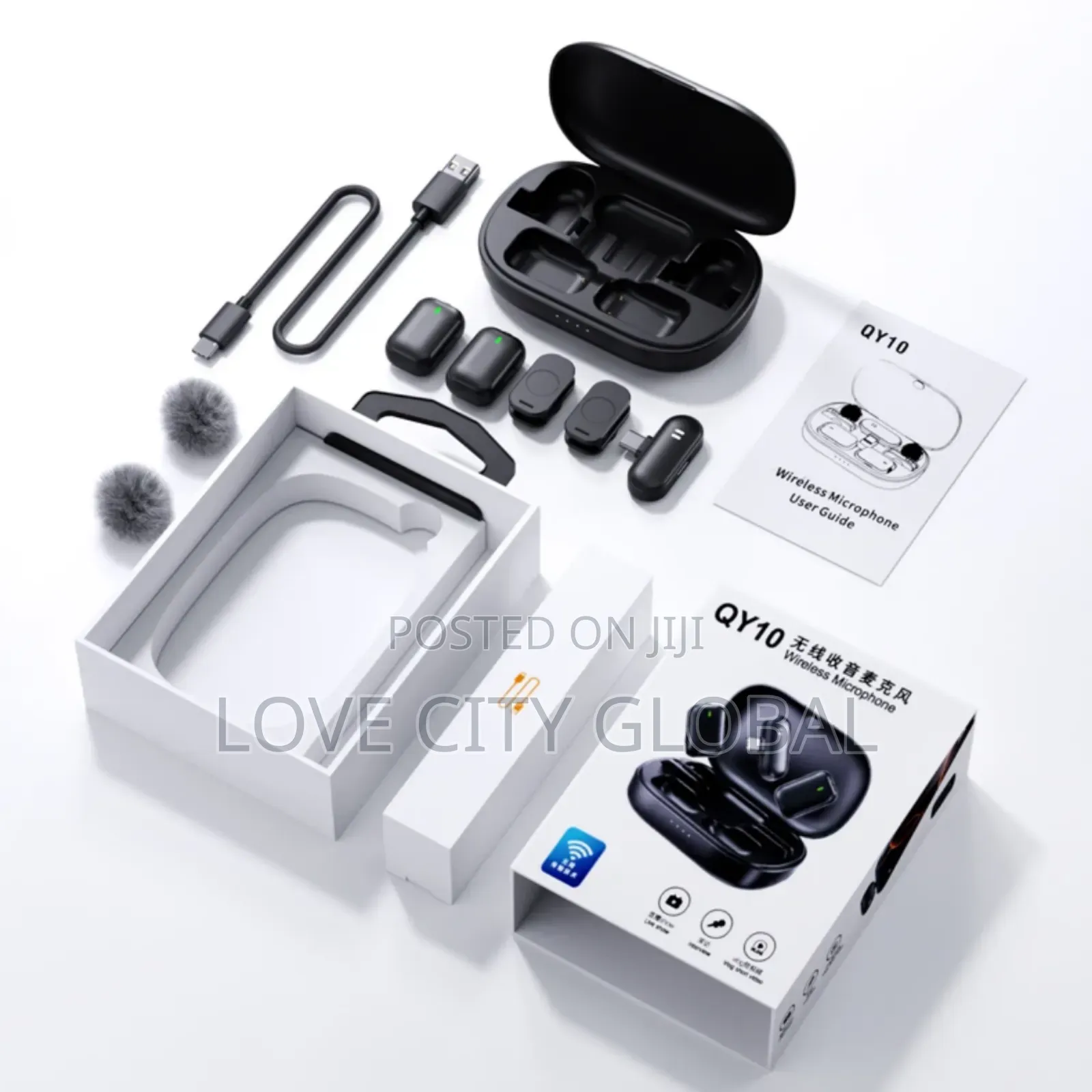 Qy10 Wireless Microphone Anc Plug Play Magnetic Lapel Charging Case