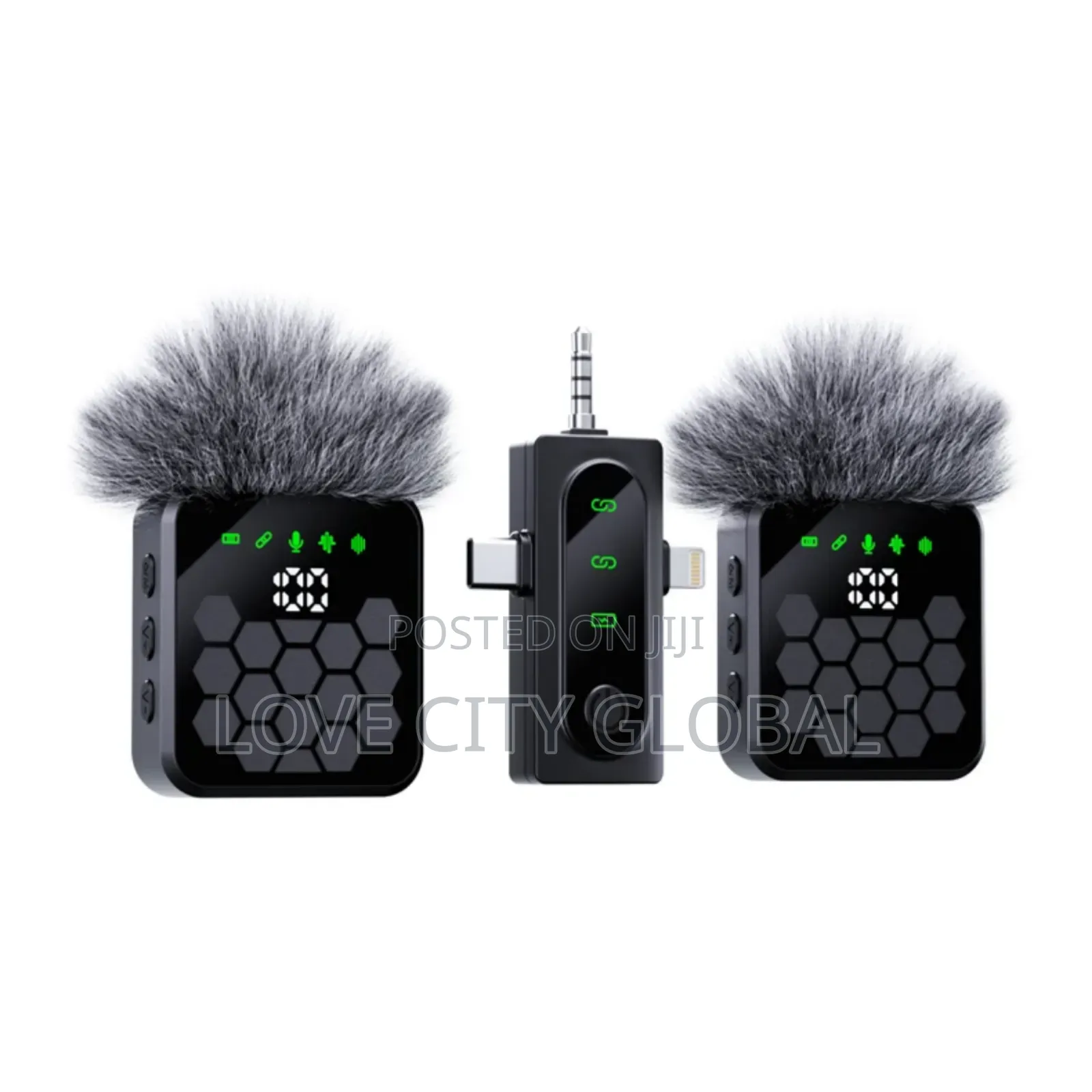 Qy66 Dual Anc 3in1 Lapel Microphone Led Display Phone,Type C Camera
