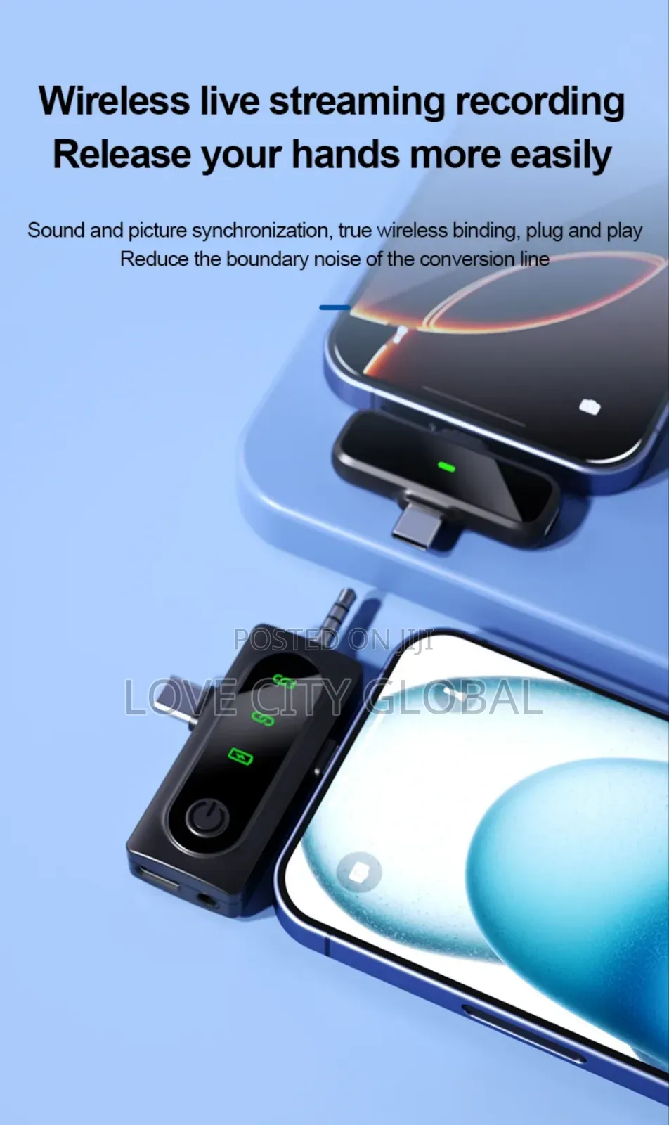 Qy66 Dual Anc 3in1 Lapel Microphone Led Display Phone,Type C Camera