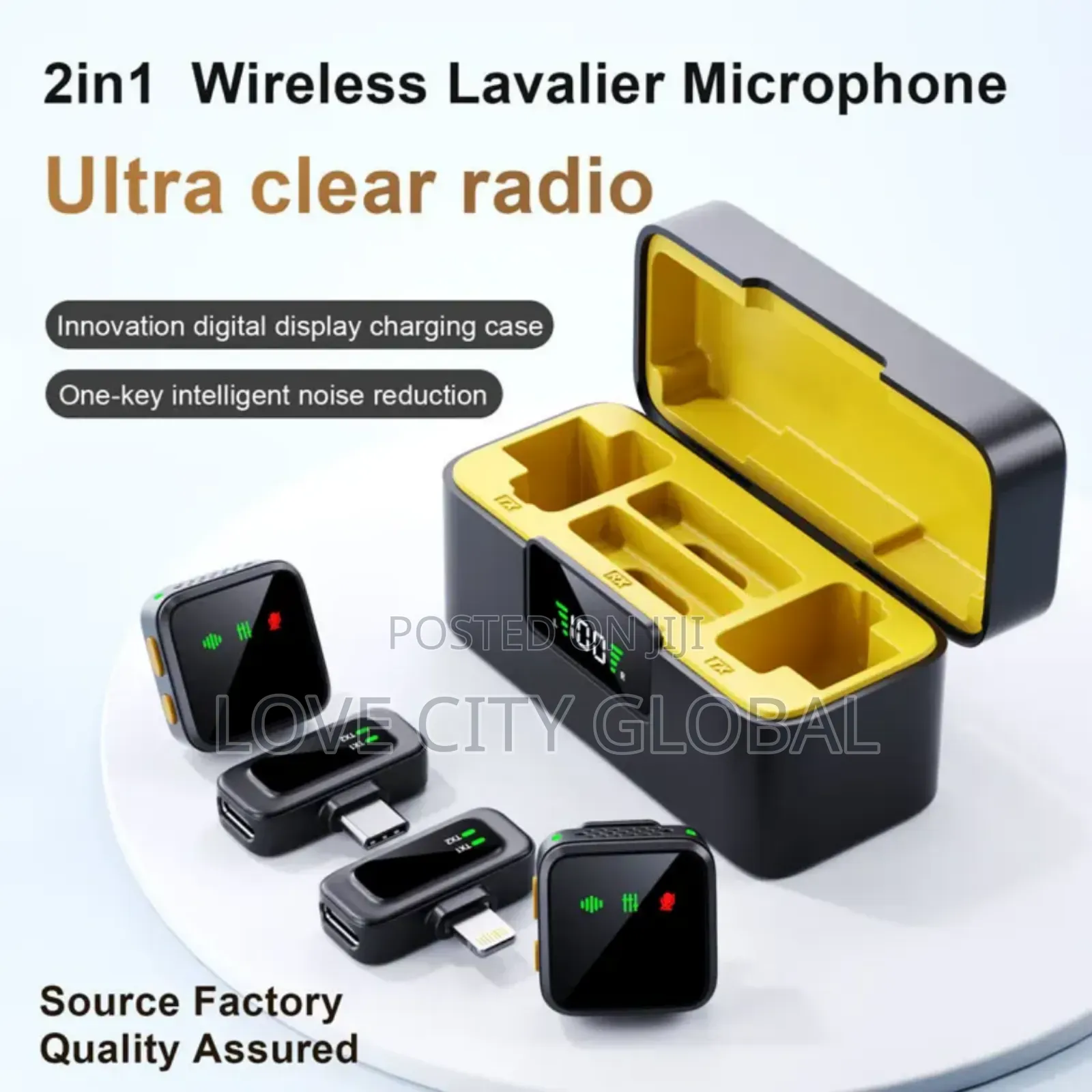 T40 Microphone Anc Plug- Play Clip-on Buckle Dual Receiver Lapel Mic