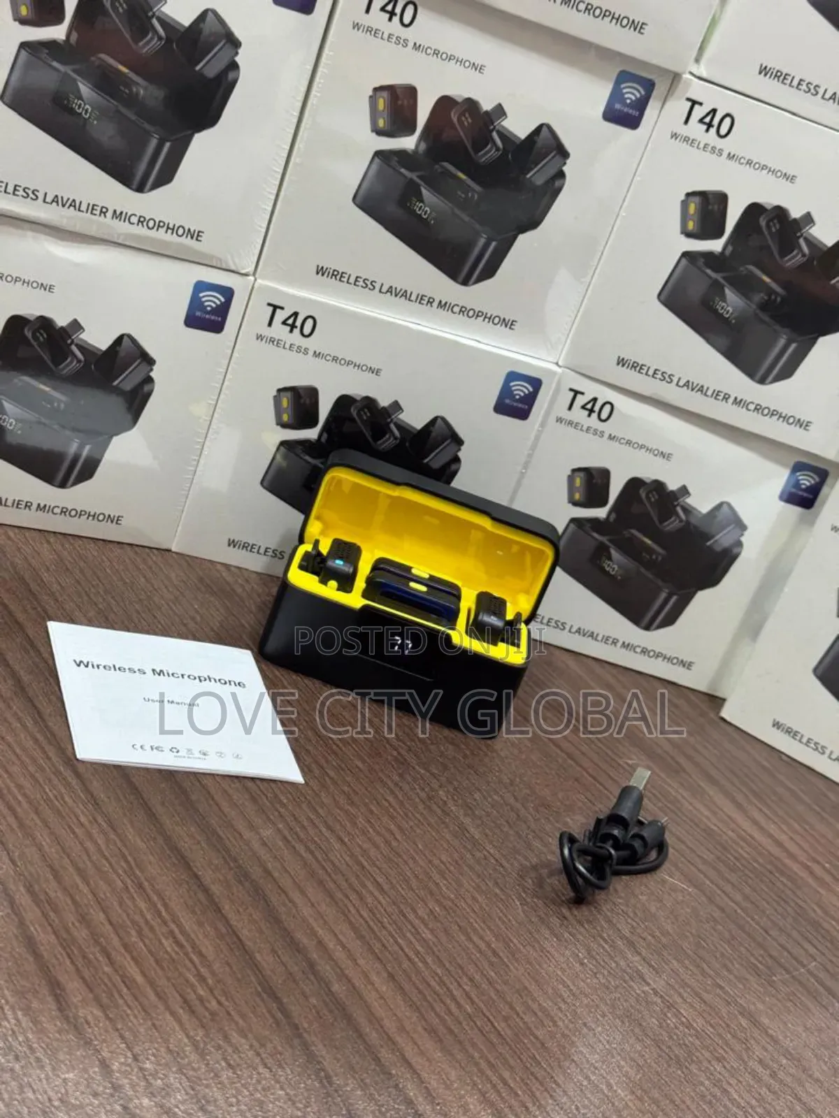 T40 Microphone Anc Plug- Play Clip-on Buckle Dual Receiver Lapel Mic