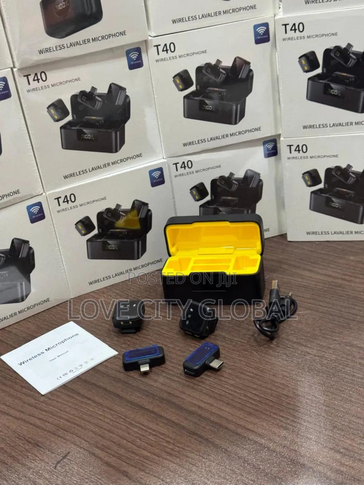 T40 Microphone Anc Plug- Play Clip-on Buckle Dual Receiver Lapel Mic
