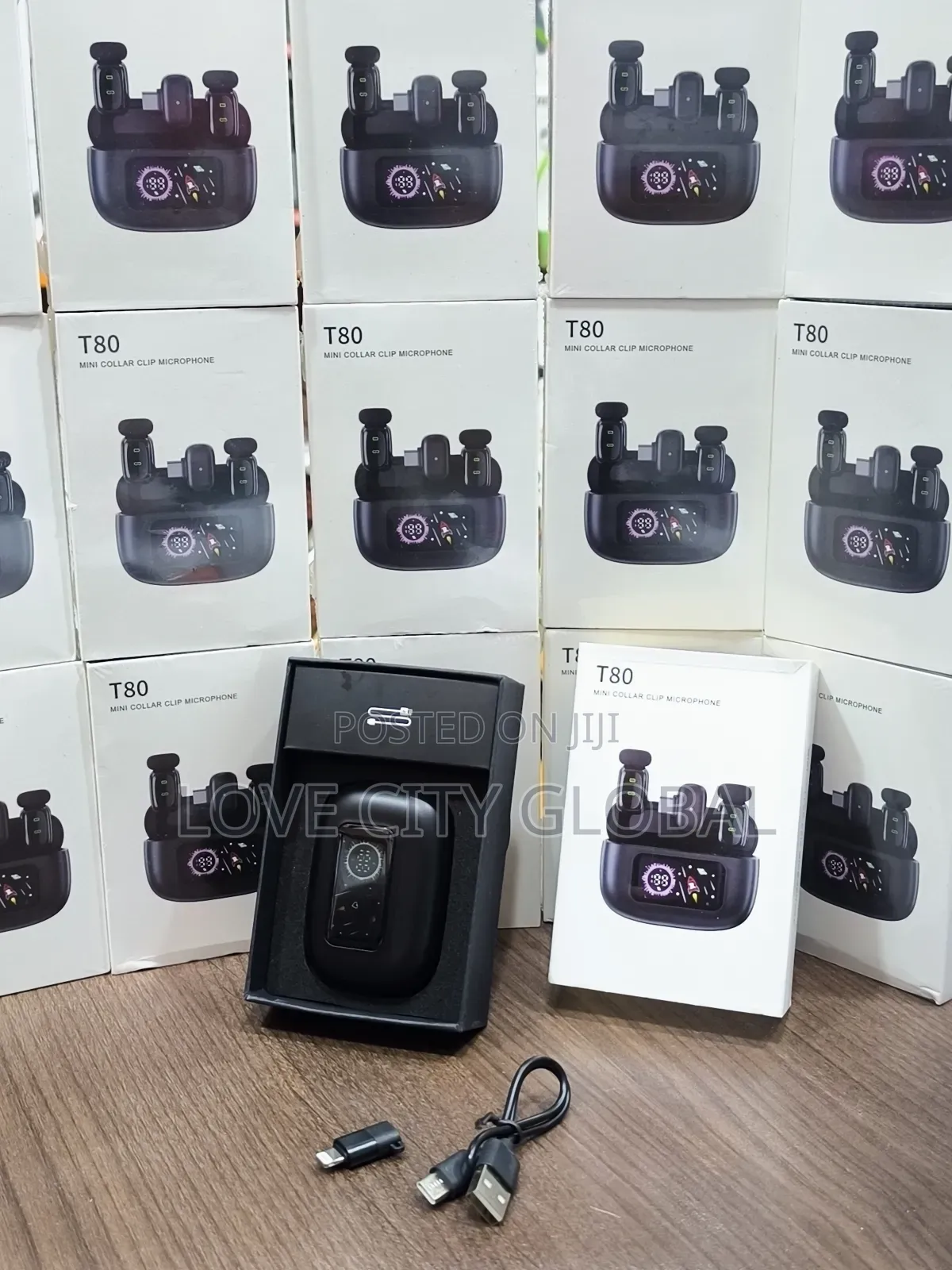 T80 Noise Cancellation Microphone Clip-on Buckle Mic Wit Charging Case