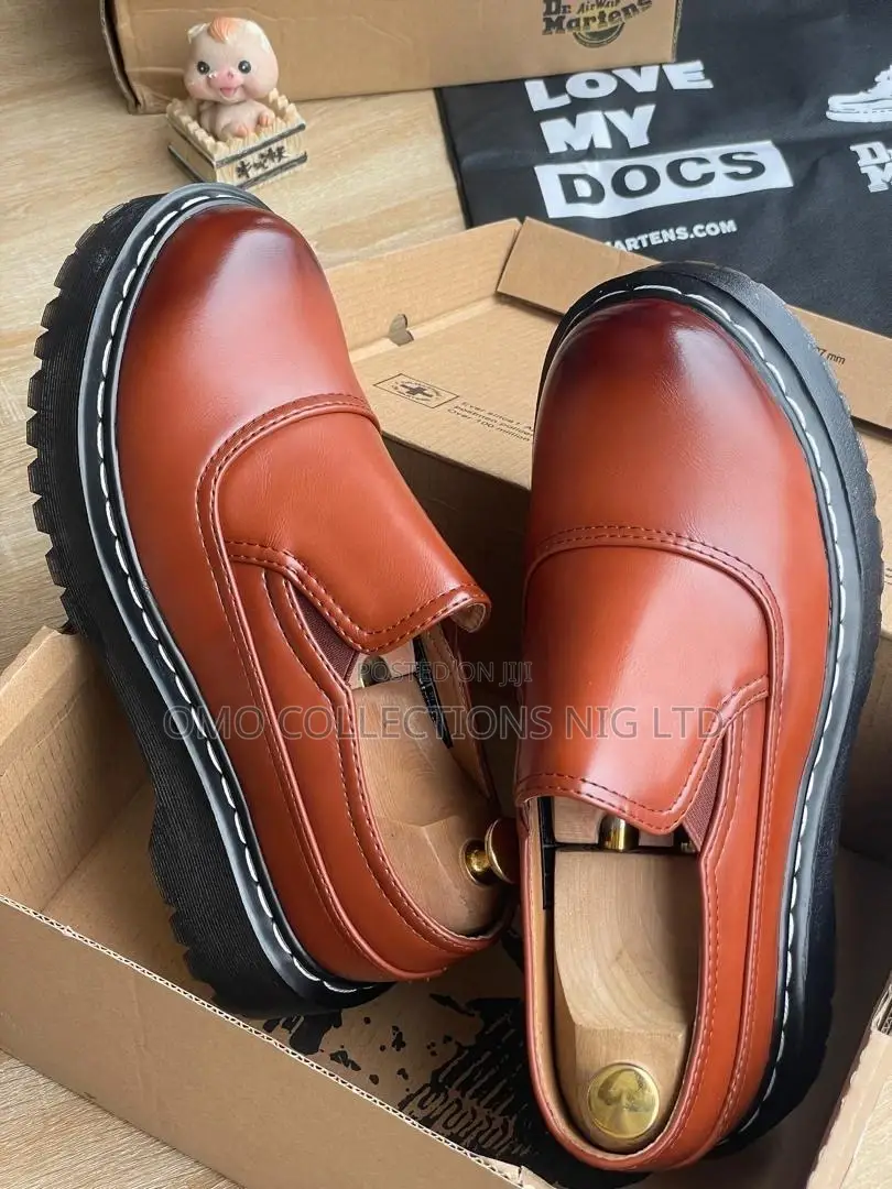 Dr. Martens Slip-on Black Leather Men Shoes – Fully Boxed