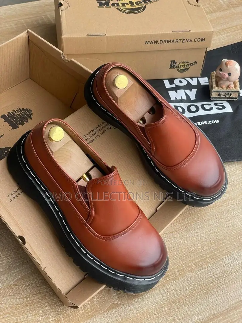 Dr. Martens Slip-on Black Leather Men Shoes – Fully Boxed
