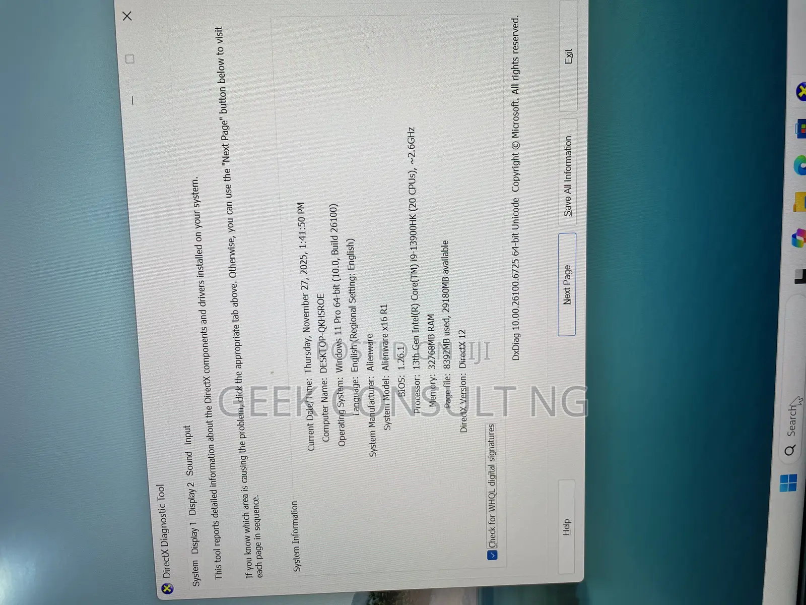 Laptop Dell Alienware X16 r1 32GB Intel Core i9 SSD 1T