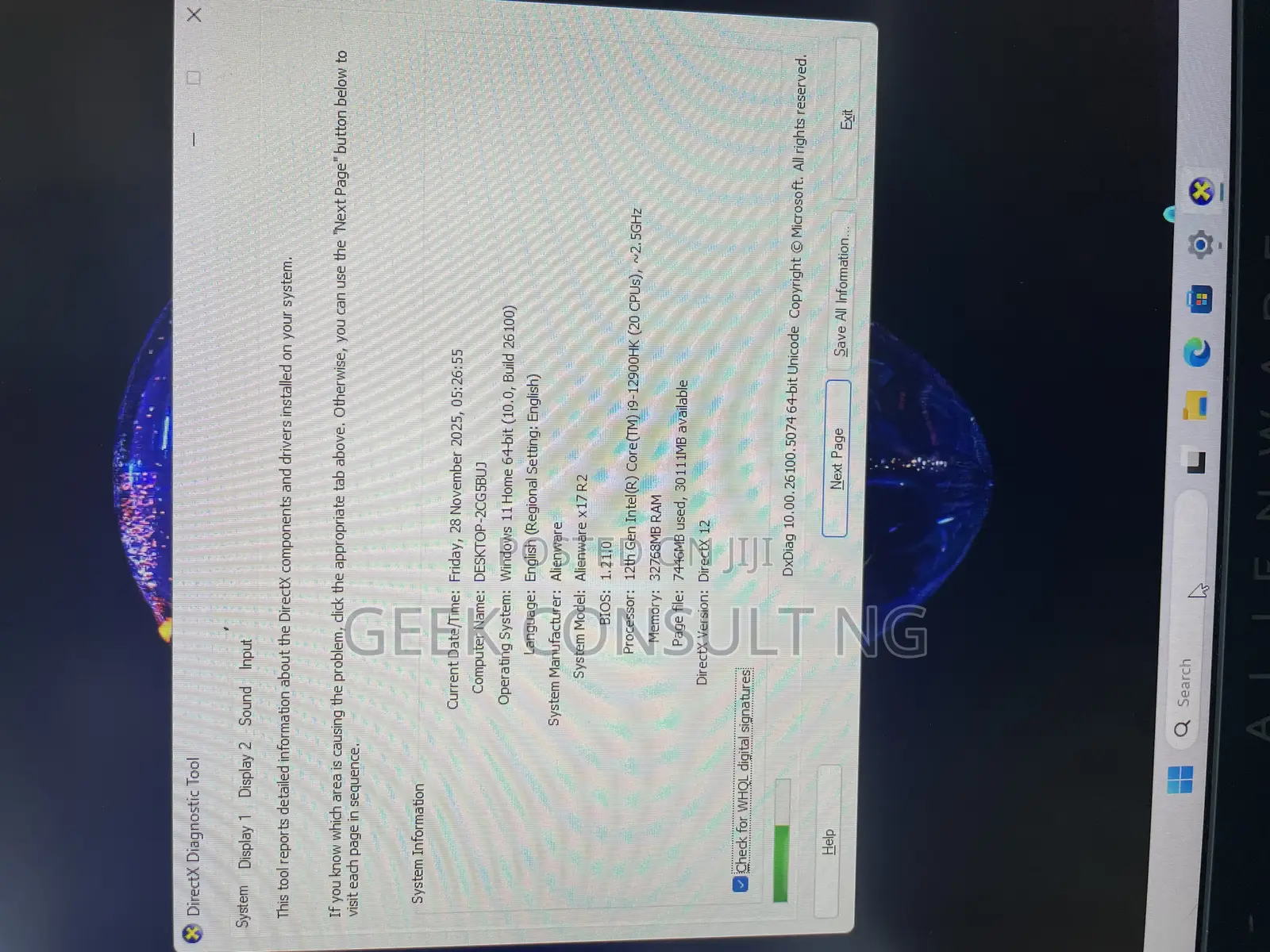 Laptop Dell Alienware X17 R2 32GB Intel Core i9 SSD 1T
