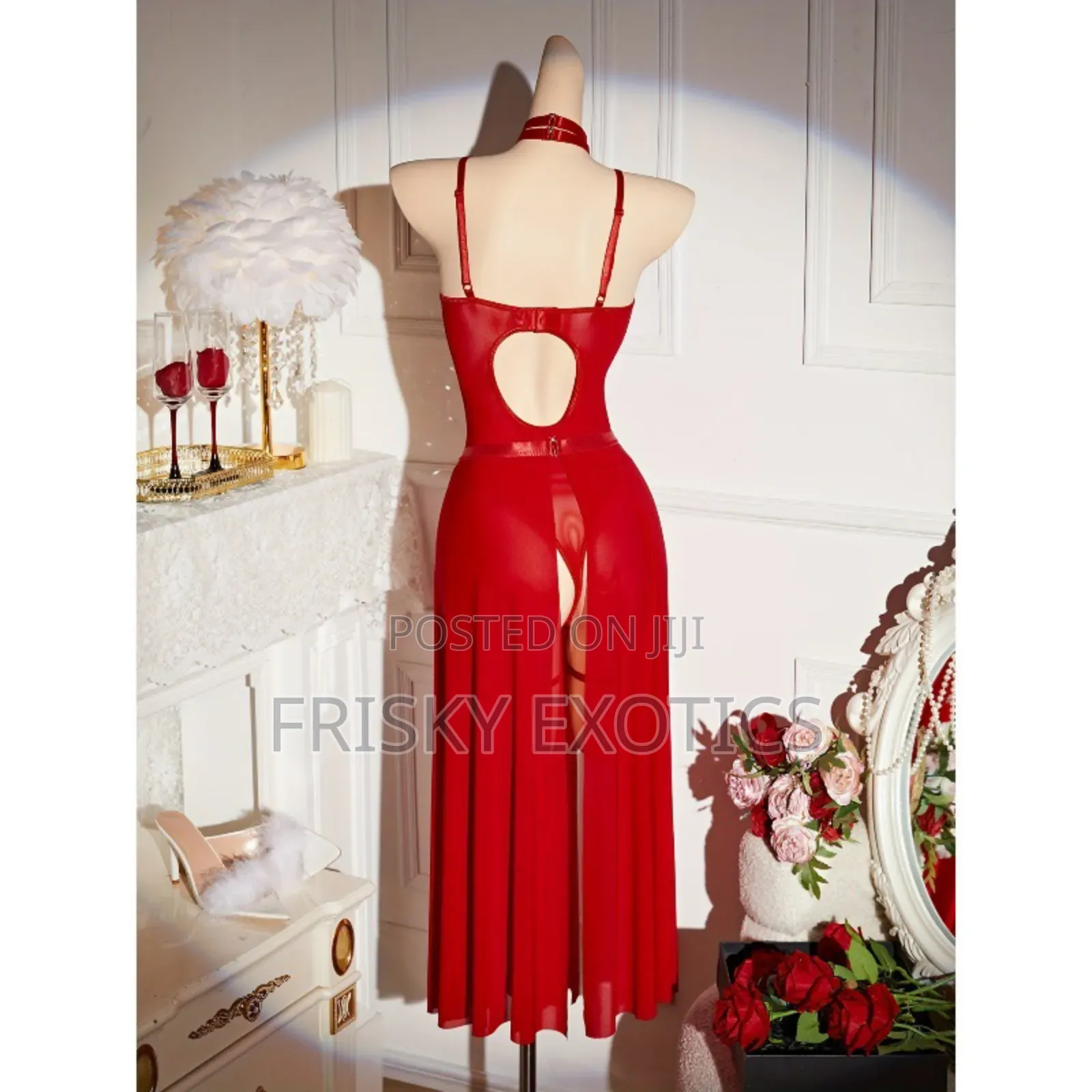 3pc Bodysuit Lingerie With Long Garter Skirt