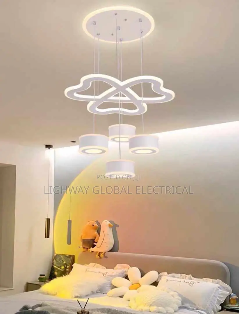 White 4 in 1 Simple Home Chandelier