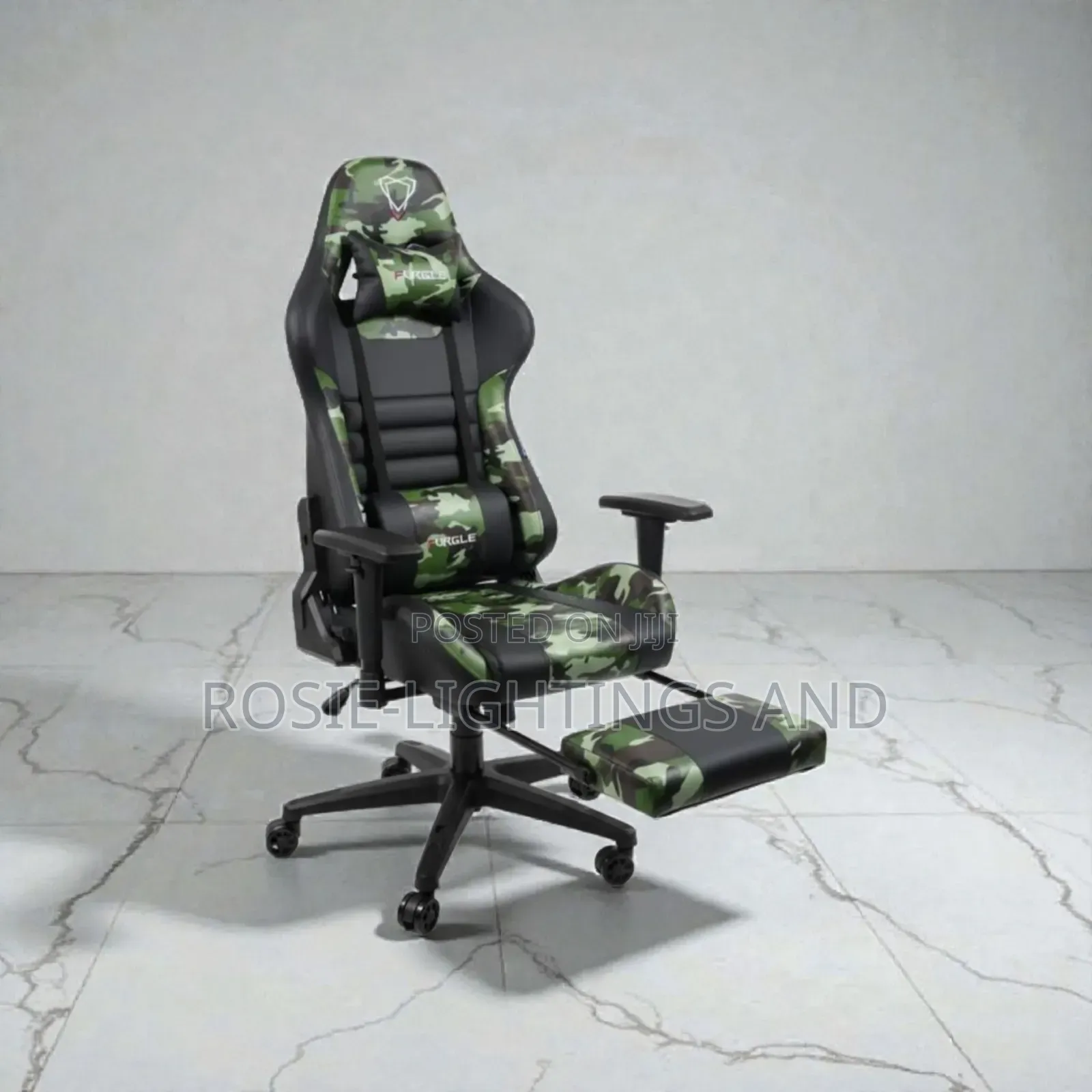Furgle Gaming Chair With Footrest - Camouflage/Black