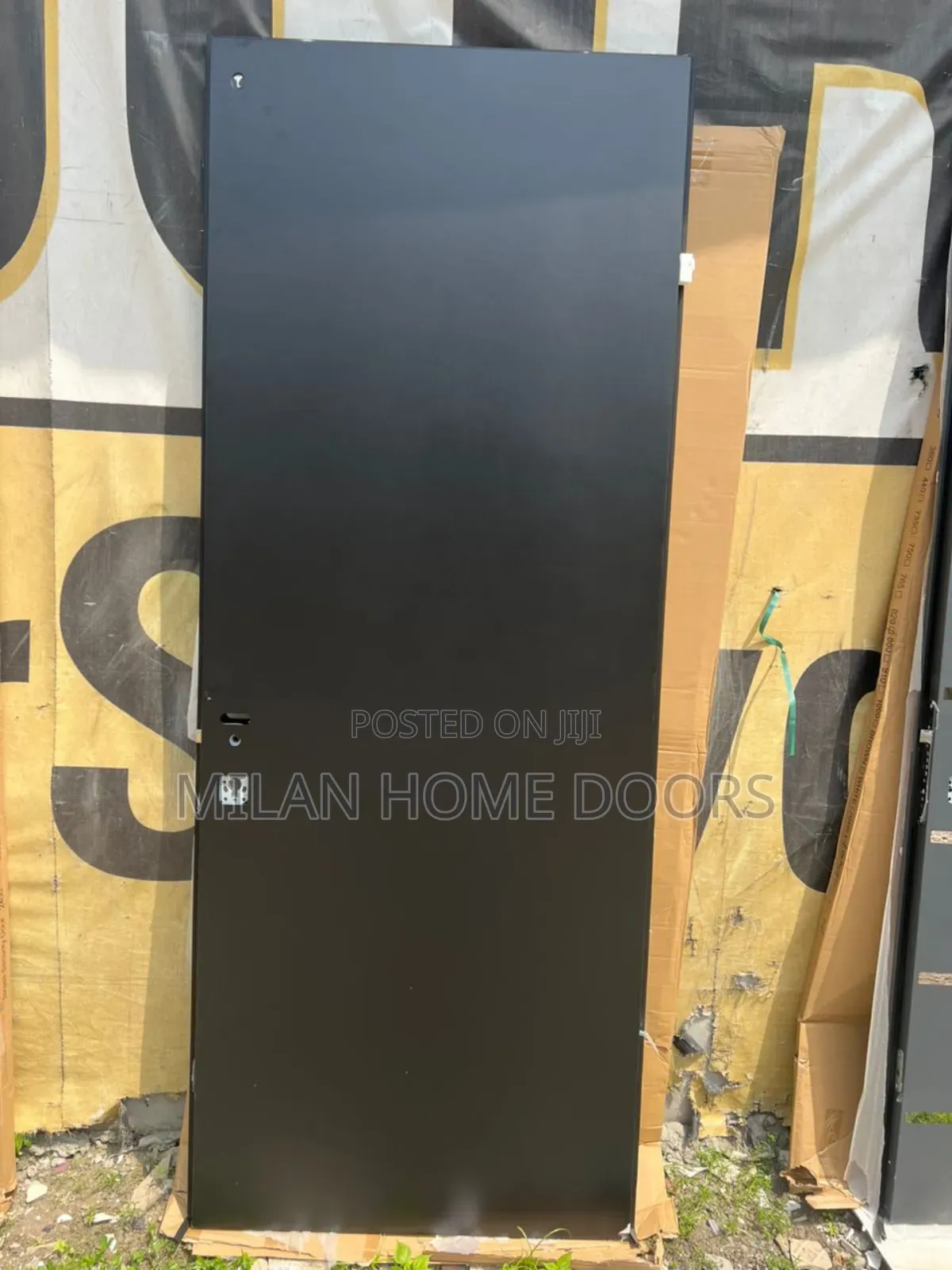 880 Extra Height Plain Black Isreali Security Door
