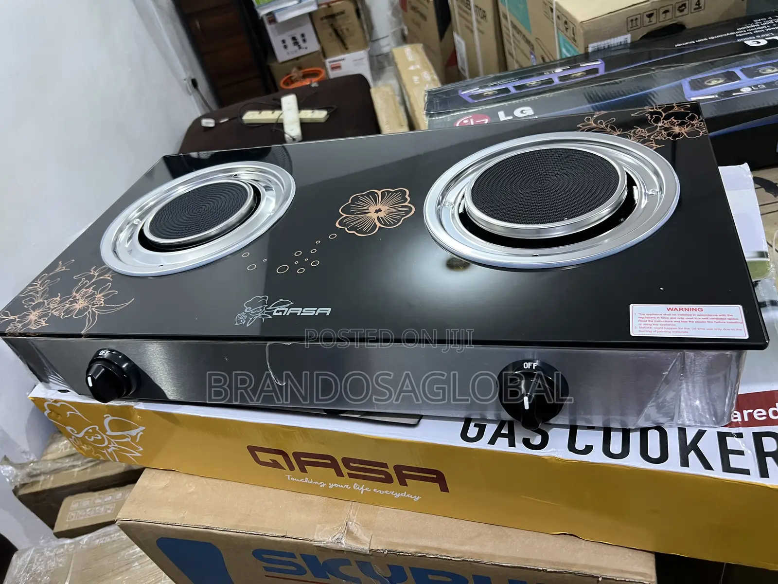 Qasa Qgc-2bg 2-burner Glass Cooker Gas Saver Infrared Technology