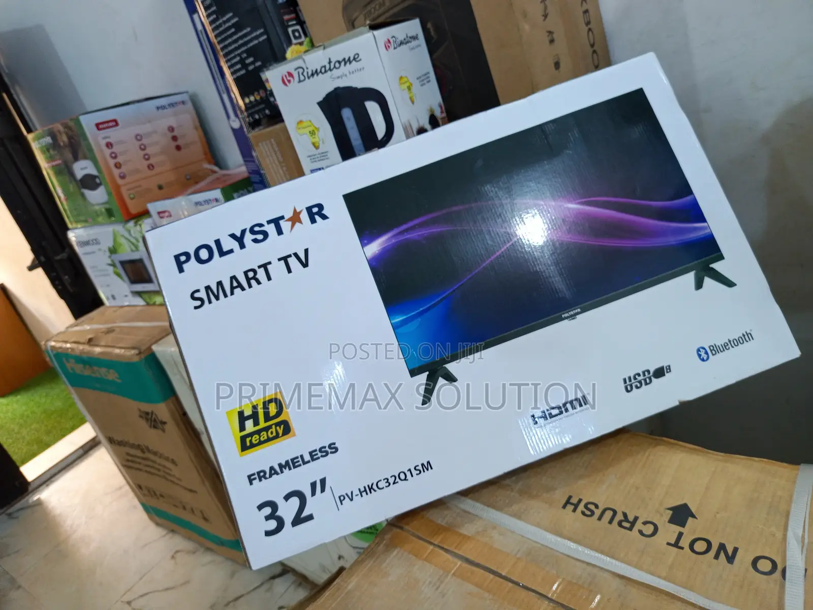 New Polystar 32 Inch Smart Tv - Wifi, Bluetooth Hdmi Ports