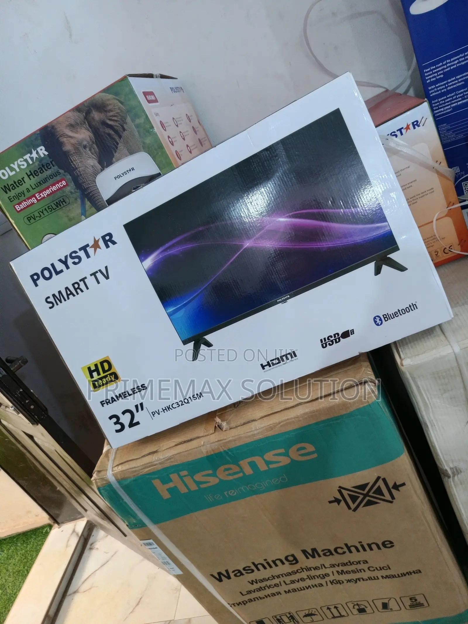 Polystar 32" Hd Smart Tv With Built-in Wifi Lan Port