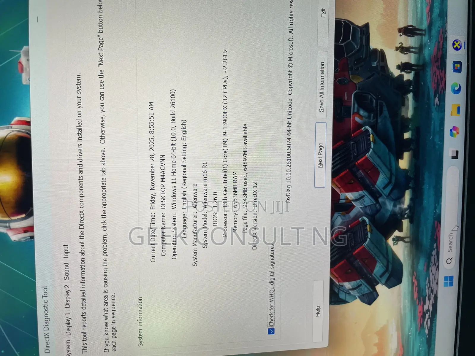 Laptop Dell Alienware M16 R1 64GB Intel Core i9 SSD 1T