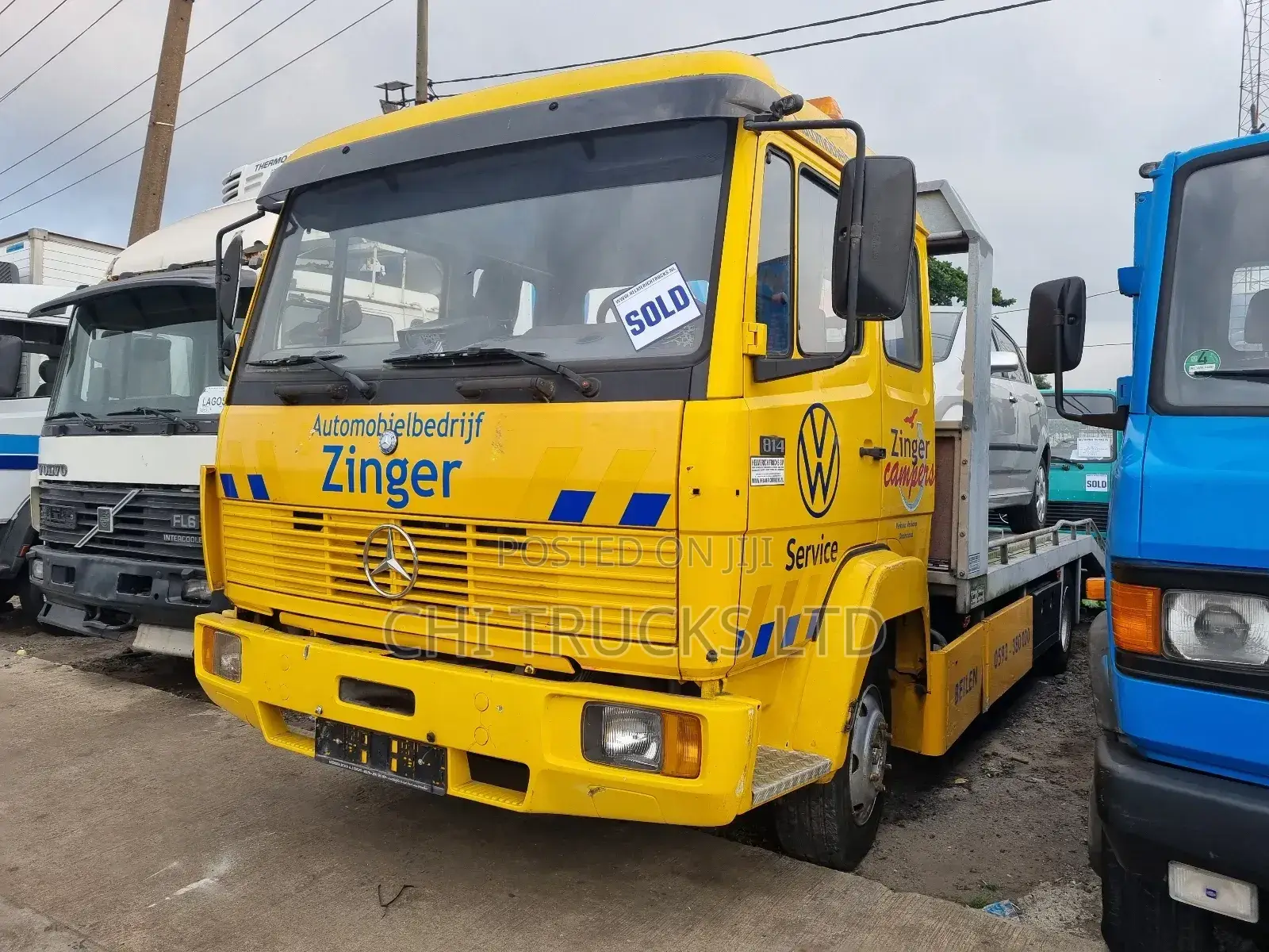 Double Cabin Mercedes Benz 814 Lowbed Tow Truck