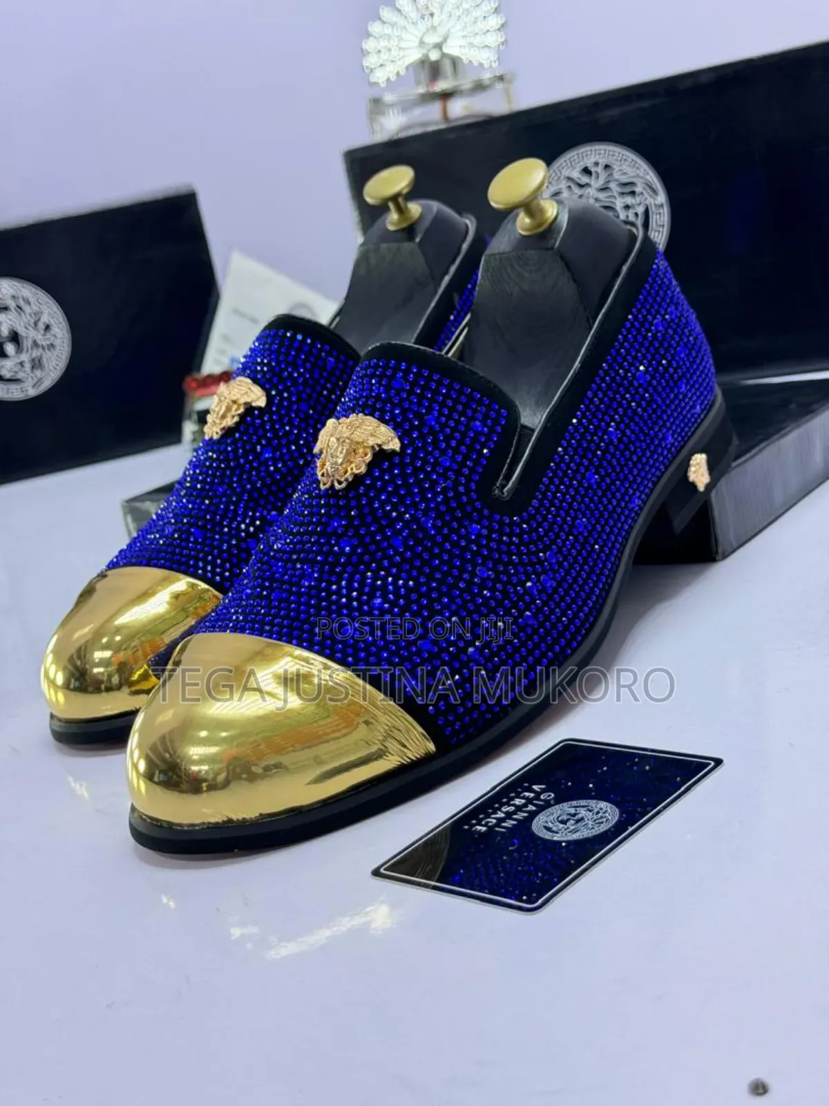 Versace Men's Studded Blue Shoe