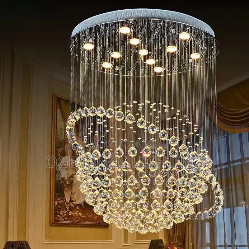 Living Room Crystal Chandelier High Restaurant Light Luxury