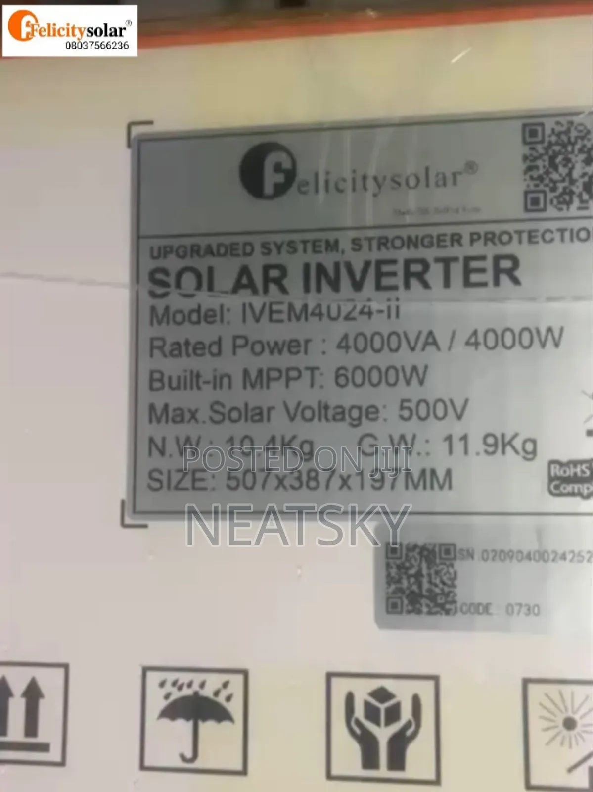 5kva/4kw 24v Hybrid Inverter (Mppt Inbuilt 500v Pv)