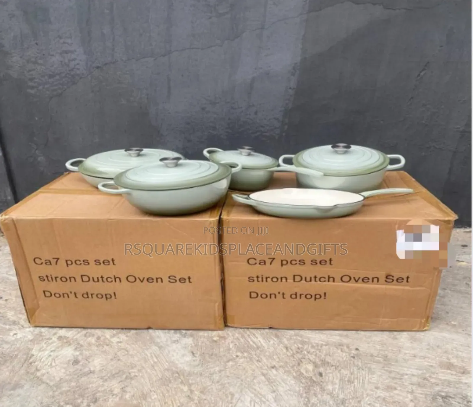 5 in 1 Stiron Dutch Oven Cast Iron Set