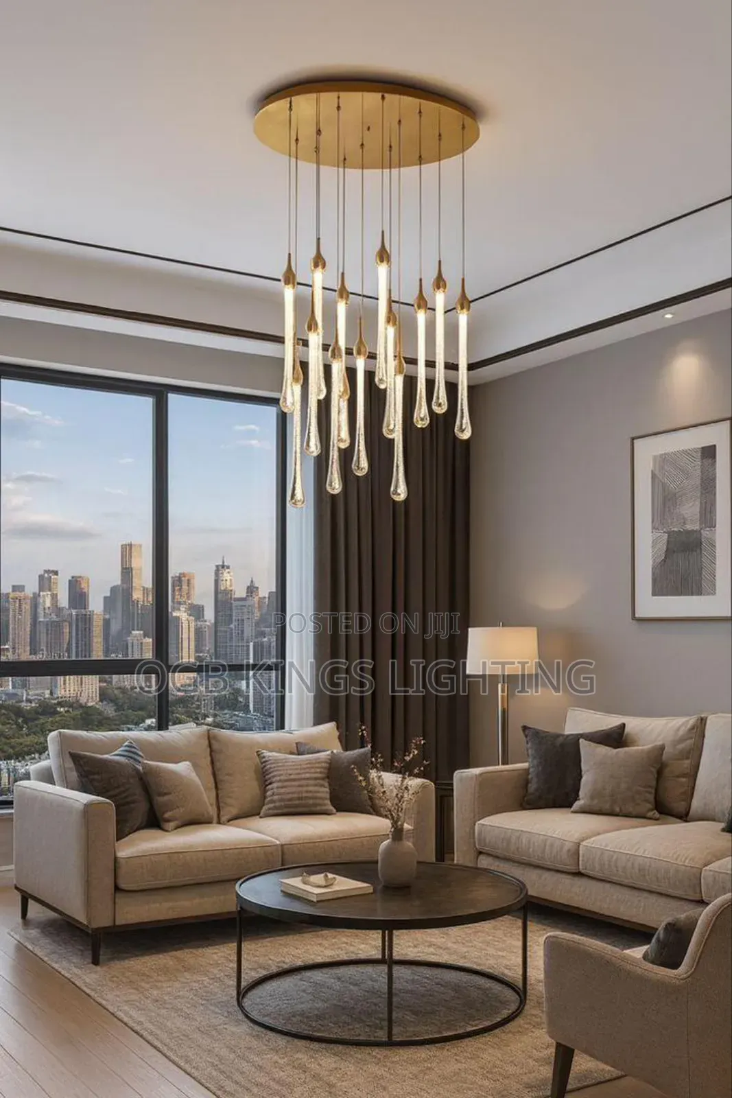 Crystal Water Drop Staircase Chandelier Modern Villa Atmosphere