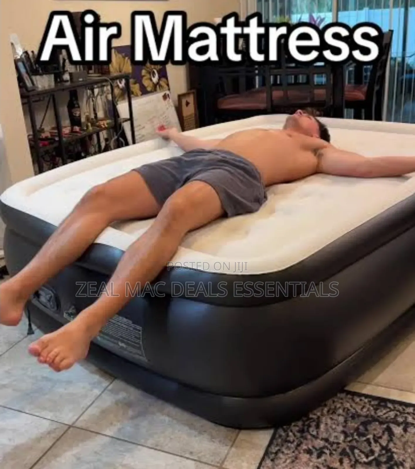 21 Holes Inflatable Air Mattress With Built-in High Capacity Pump.