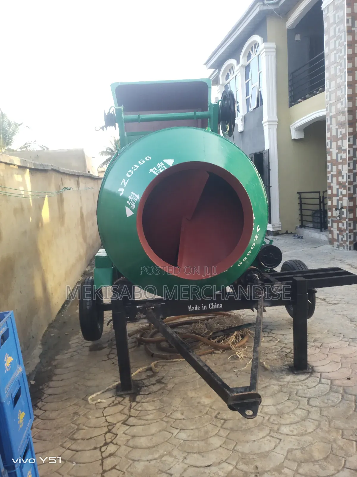 Jzc350 Self Loading Stationary Concrete Mixer With 195 Diesel Engine