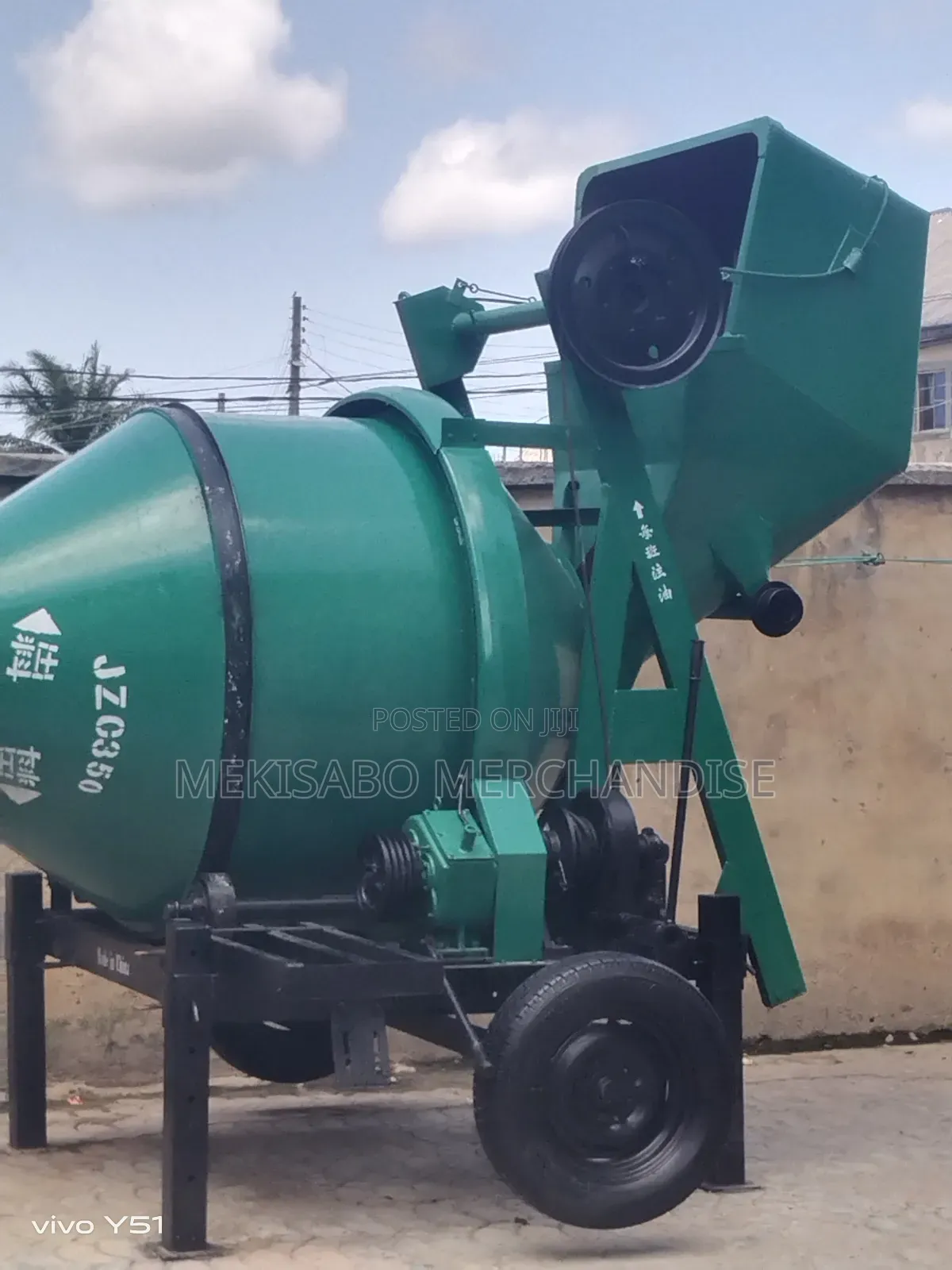 Jzc350 Self Loading Stationary Concrete Mixer With 195 Diesel Engine