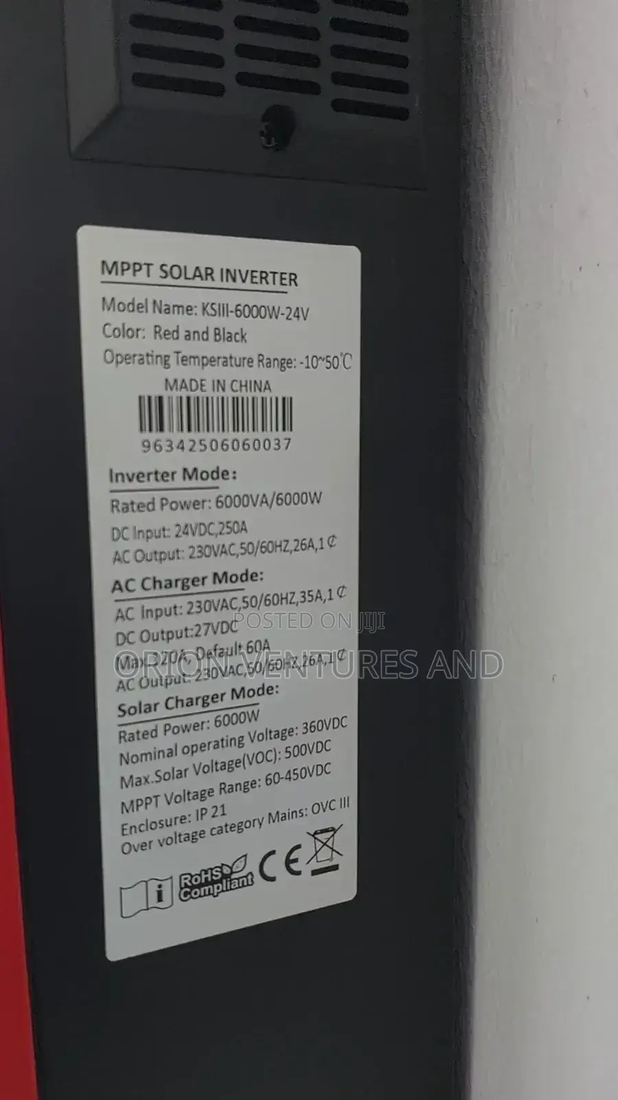 6kva 24v Hybrid Inverter, Works Without Battery