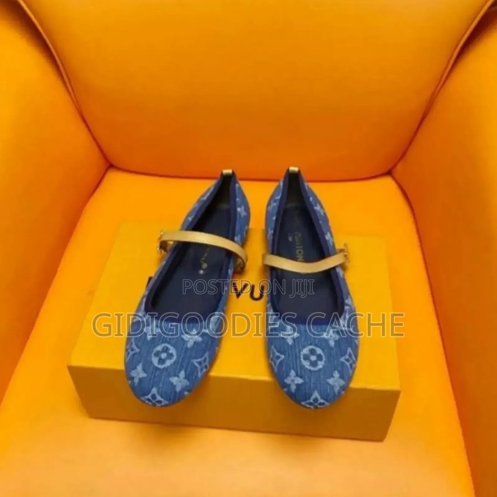 Lv X Murakami Denim Romy Flat Size 37-42