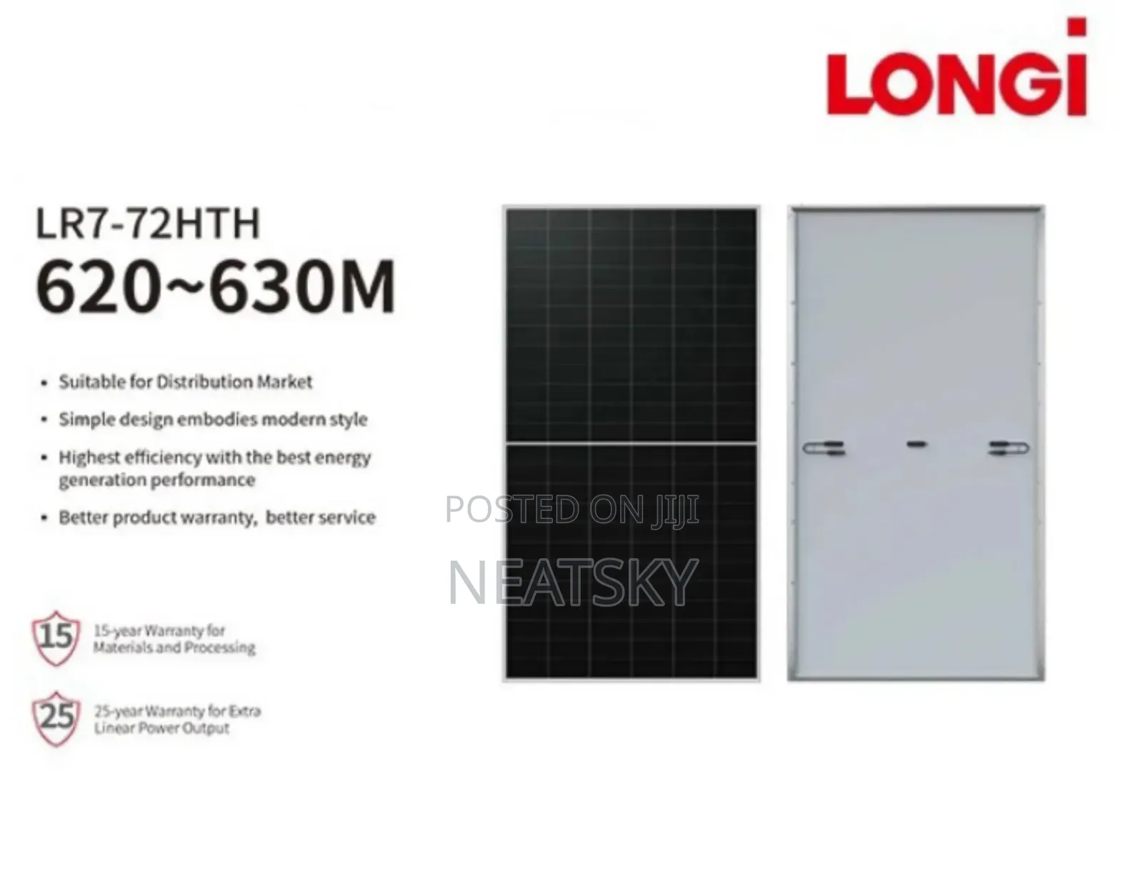 630w Longi Monofacial Solar Panel (Lr6-630m Monocrystalline)