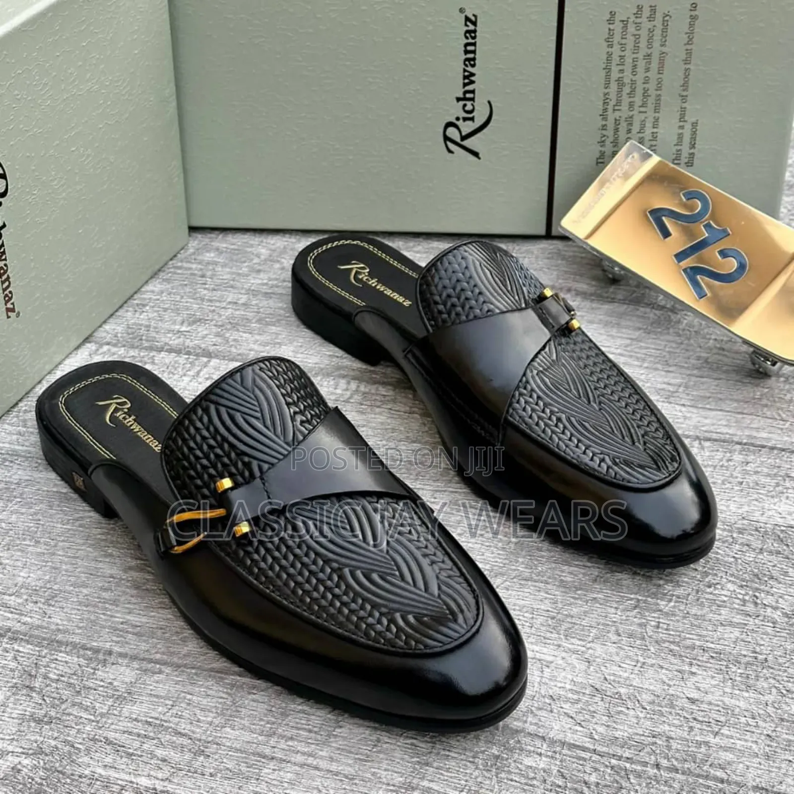 Richwanaz Half Shoe in Black and Brown