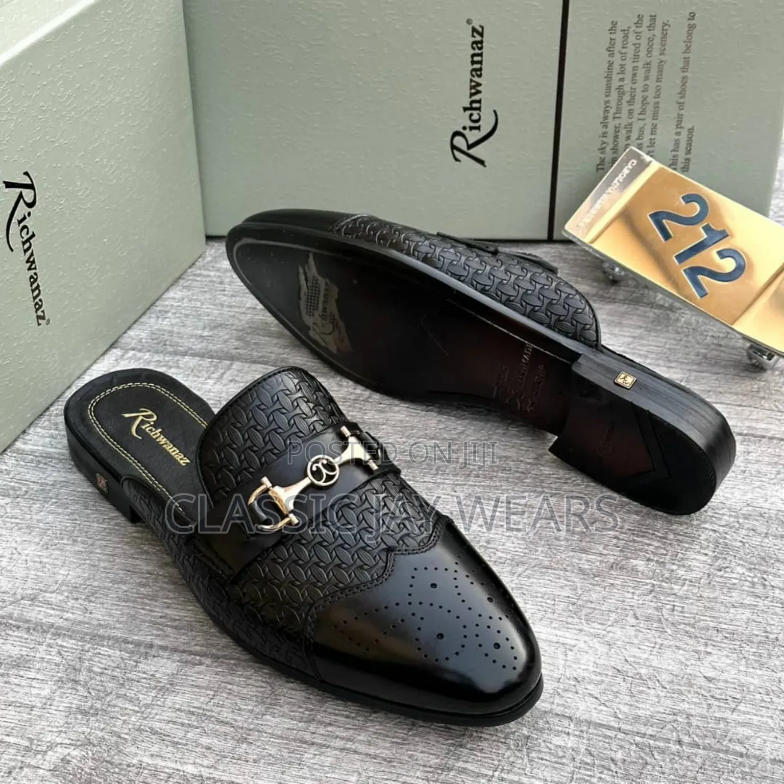 2 Color Leather Half Shoe