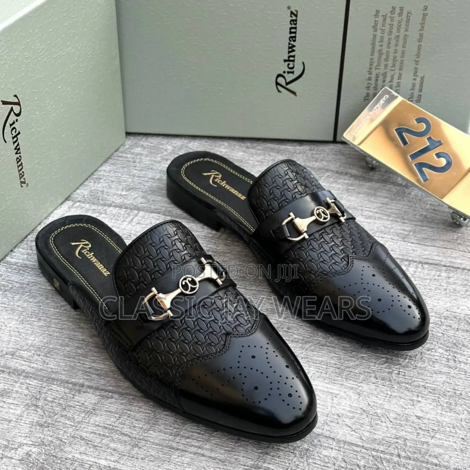 2 Color Leather Half Shoe