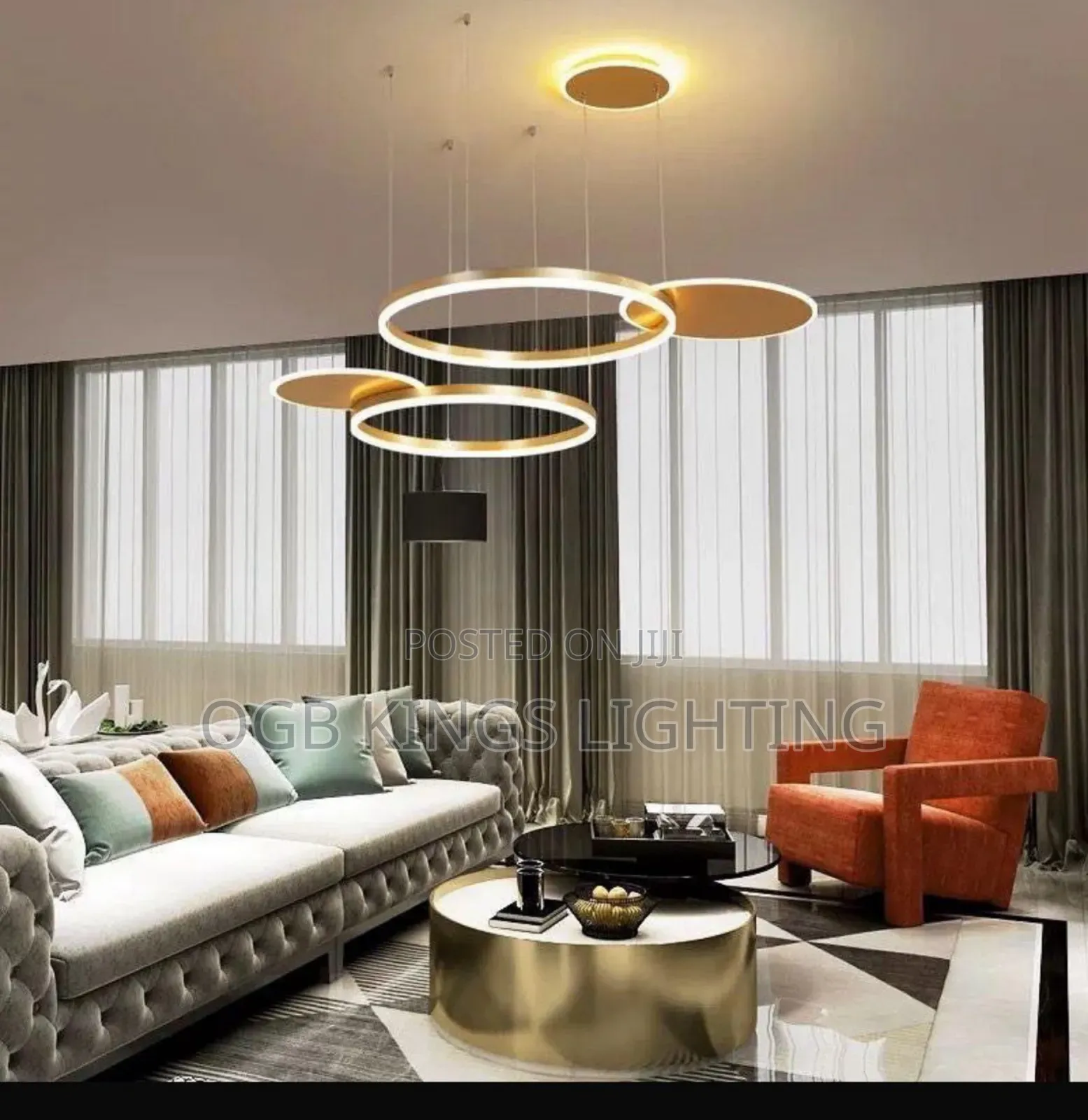 Square and Round Led Chandelier Modern Luxury Design Light