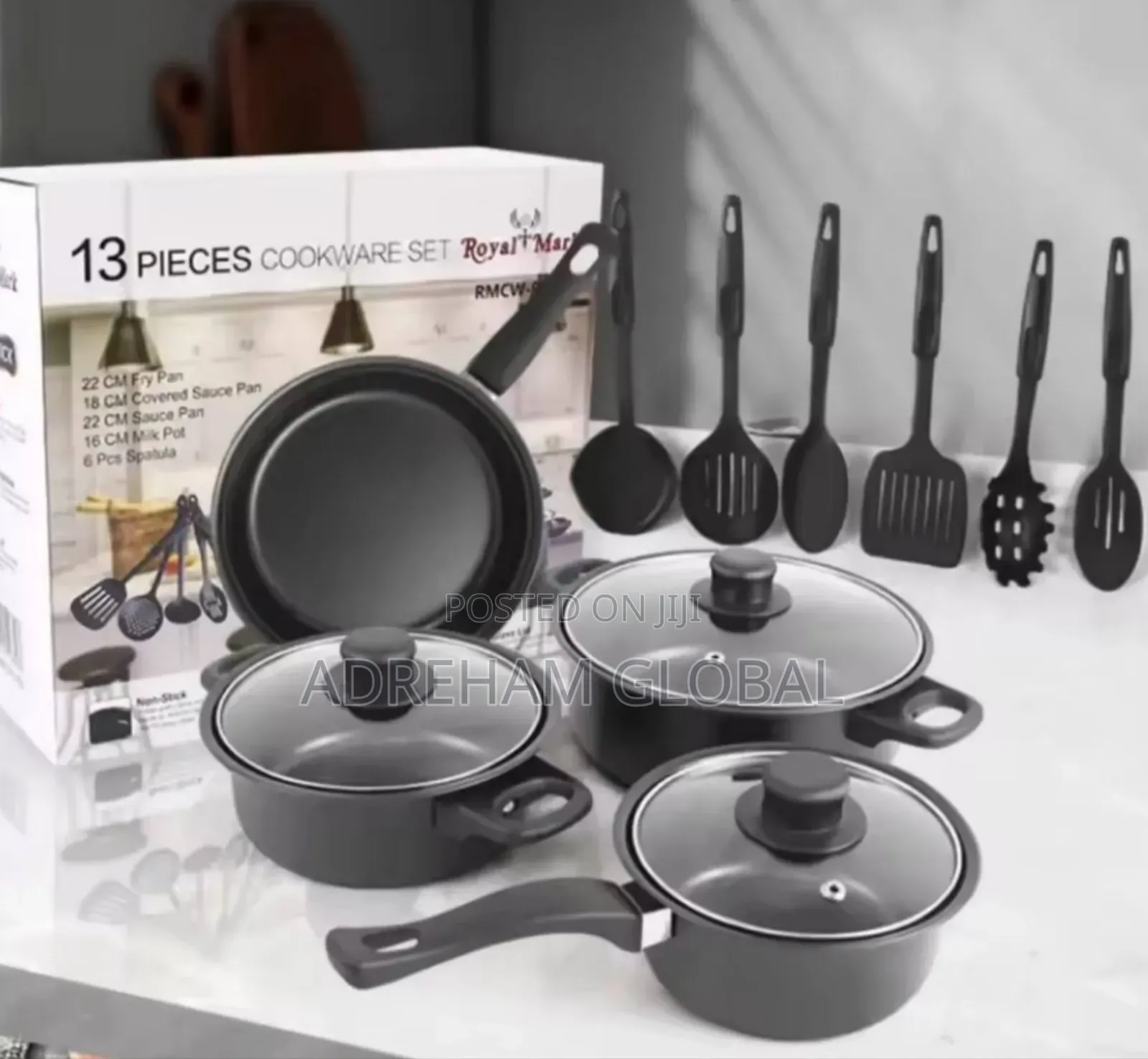 13 Piece Cookware Setpot Soup,Small Frying Pan With Lid Shovel