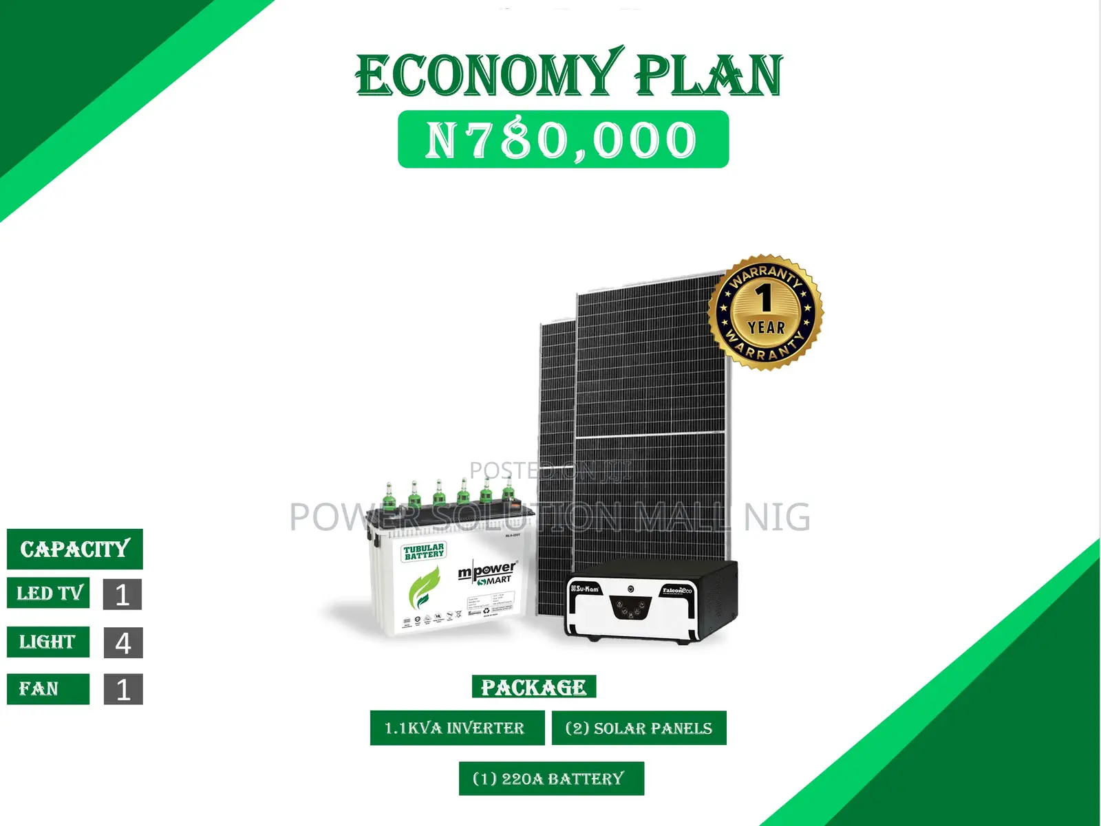 1kva Sunlight Starter Pack Solar Solution Package