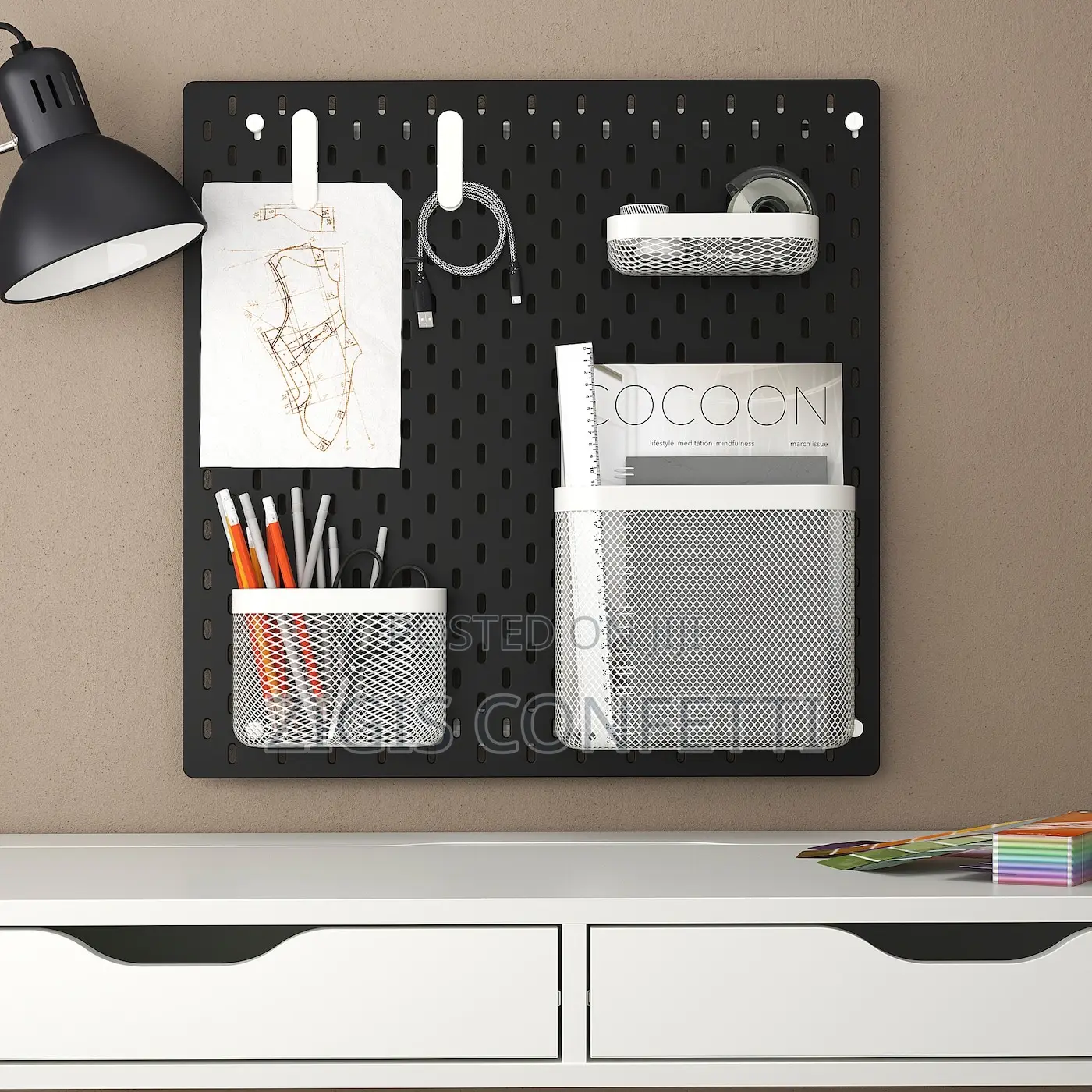Black Peg Board 60*60cm