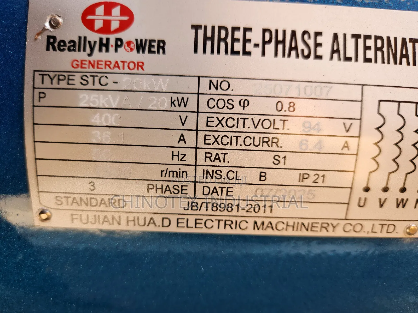 25kva Three Phase Alternator Coil 100% Copper