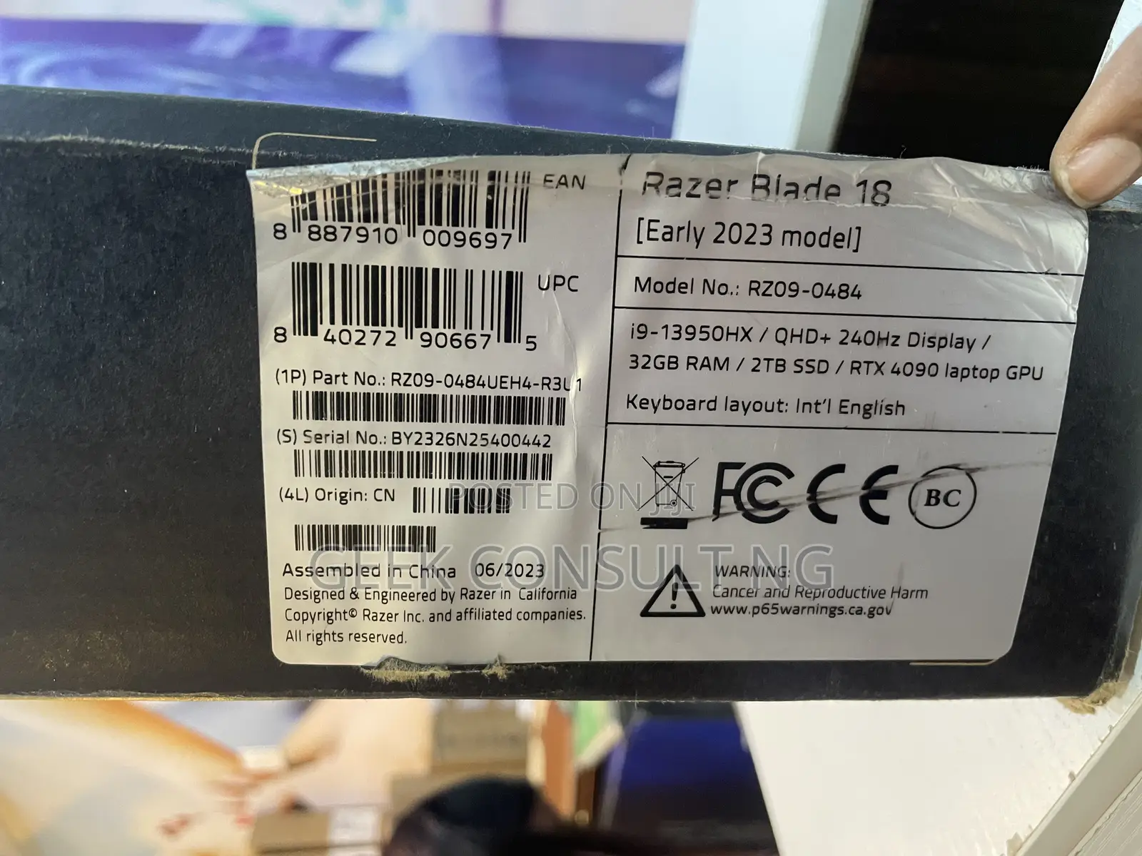 New Laptop Razer Blade 32GB Intel Core i9 SSD 2T