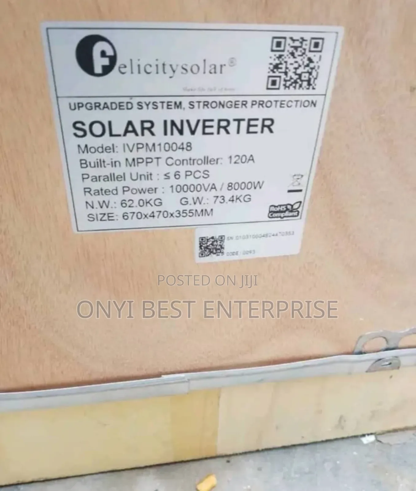 Felicity Hybrid Inverter Ivpm 10kva 48v-120ah