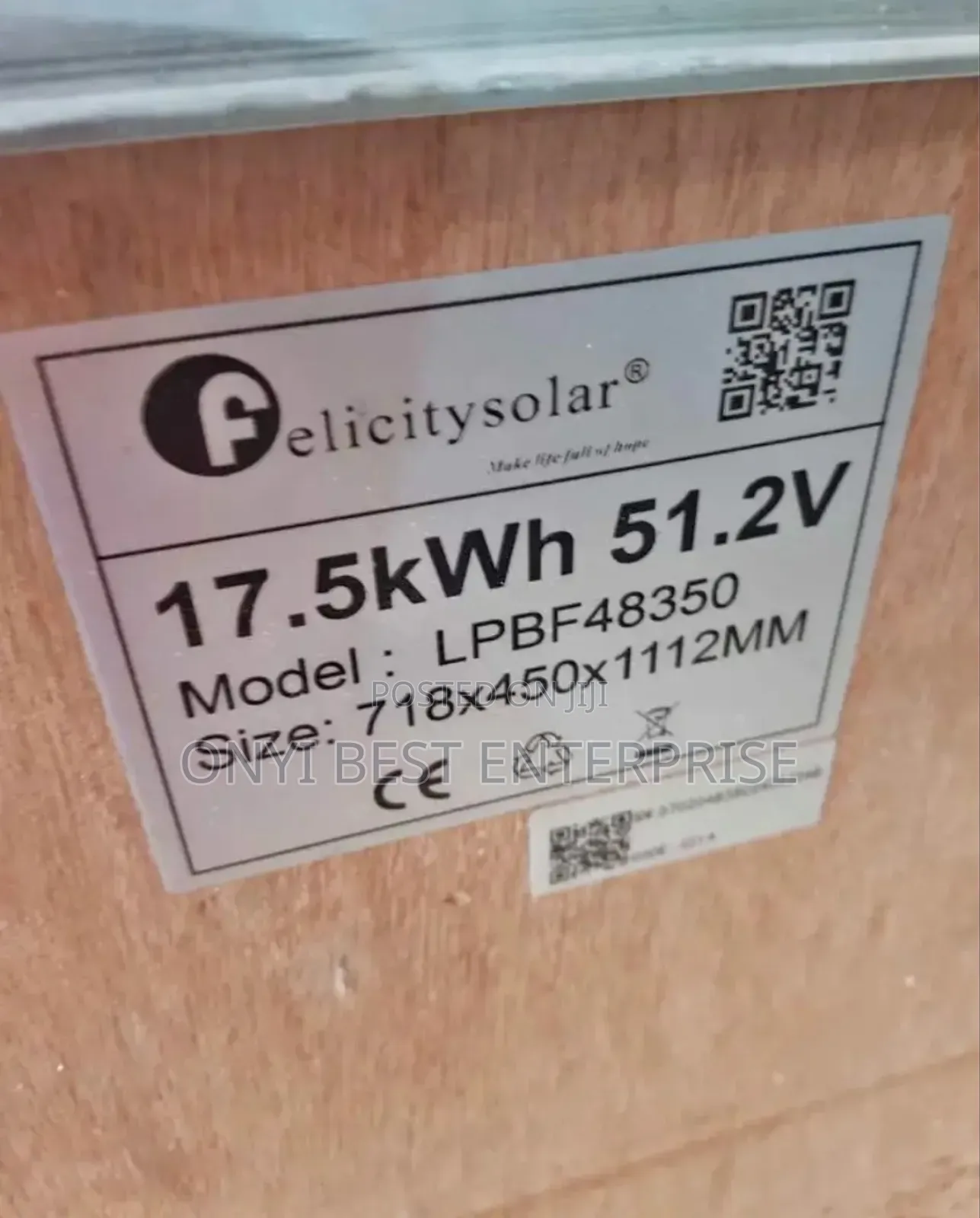 Felicity Lithium Ion Battery 17.5kwh51.2v-350ah