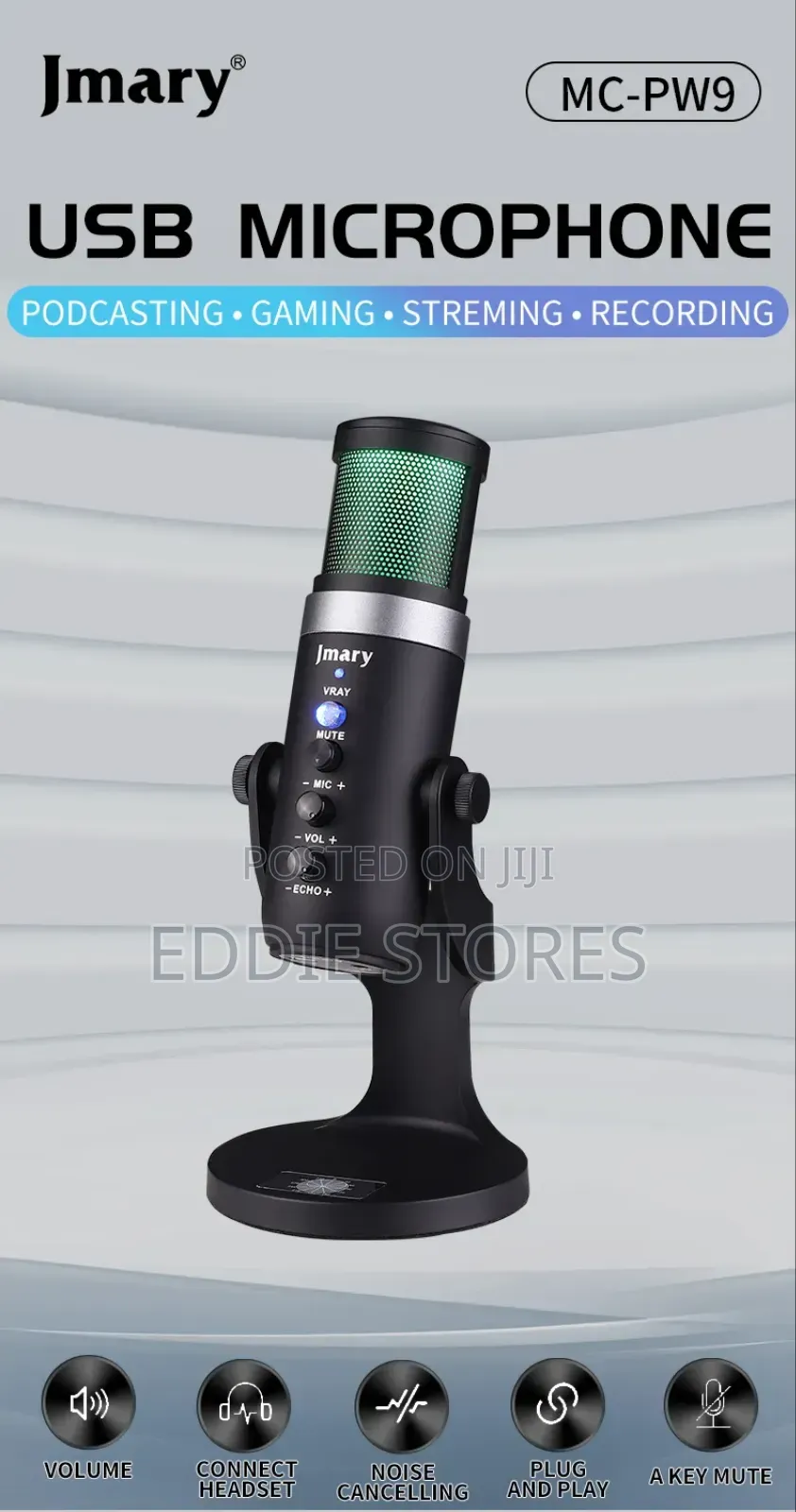 Jmary Mc Pw9 RGB Usb Recording Microphone