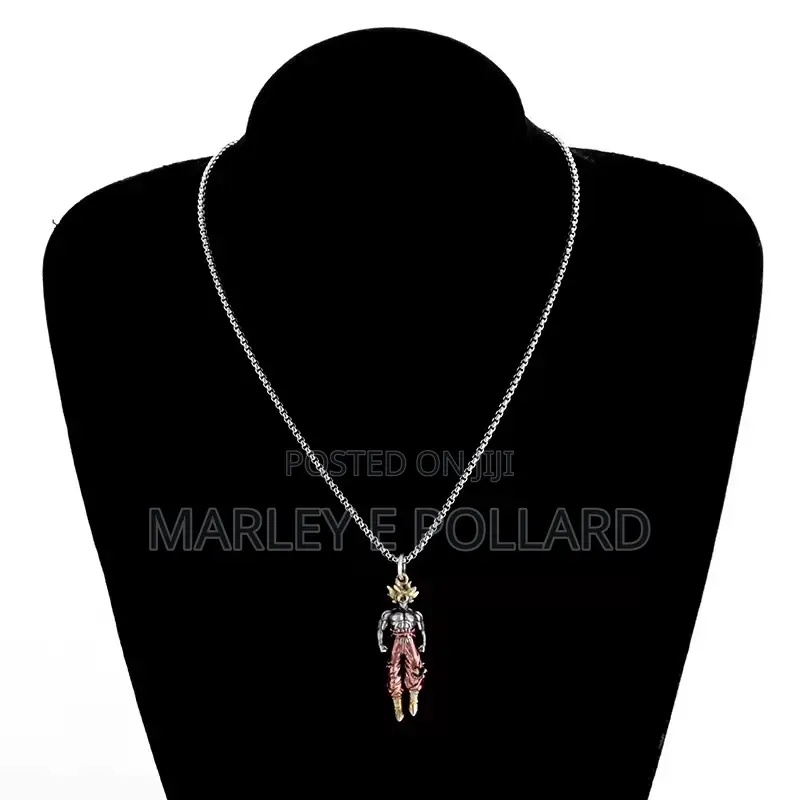 Dragon Ball Anime Styled Steel Silver / Gold Cz Rope Pendant Necklace