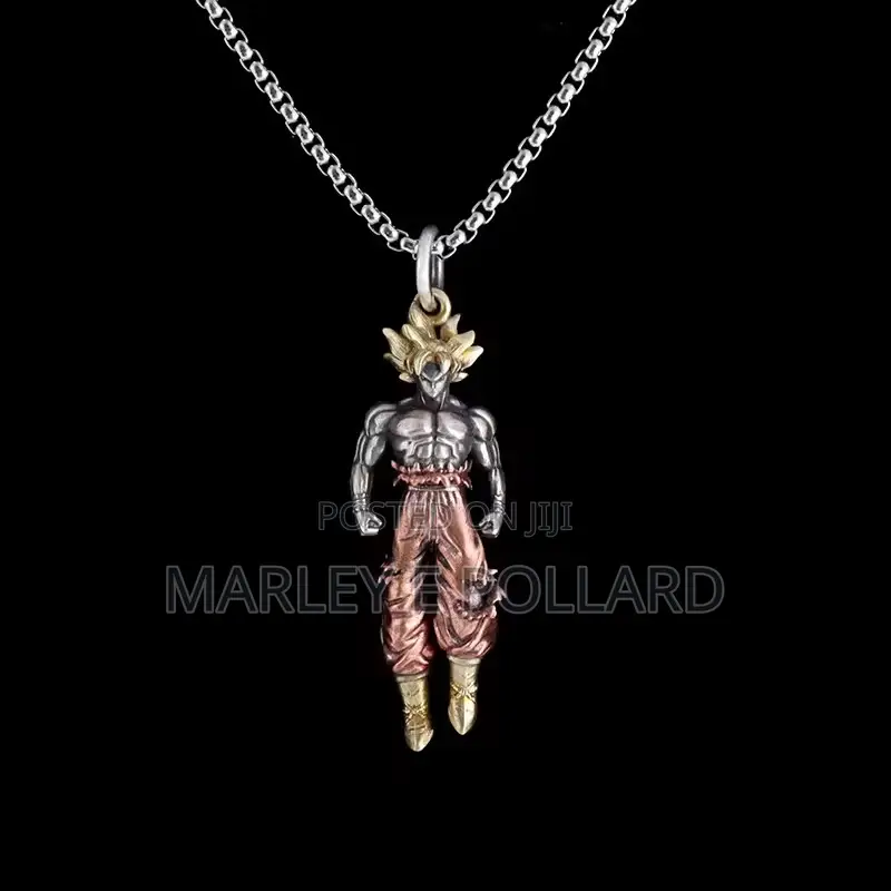 Dragon Ball Anime Styled Steel Silver / Gold Cz Rope Pendant Necklace