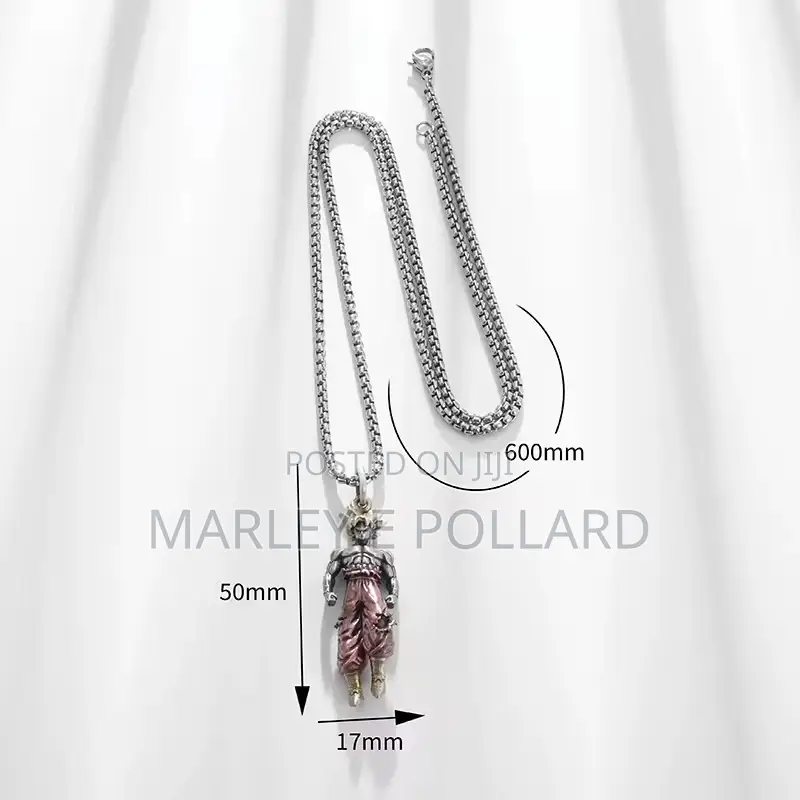 Dragon Ball Anime Styled Steel Silver / Gold Cz Rope Pendant Necklace