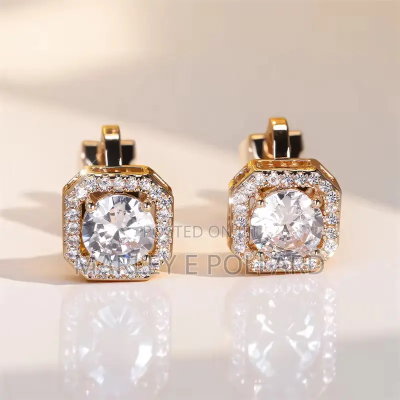 Quality Zirconia Clip Magnetic No Piercing Gold Silver Earrings Studs
