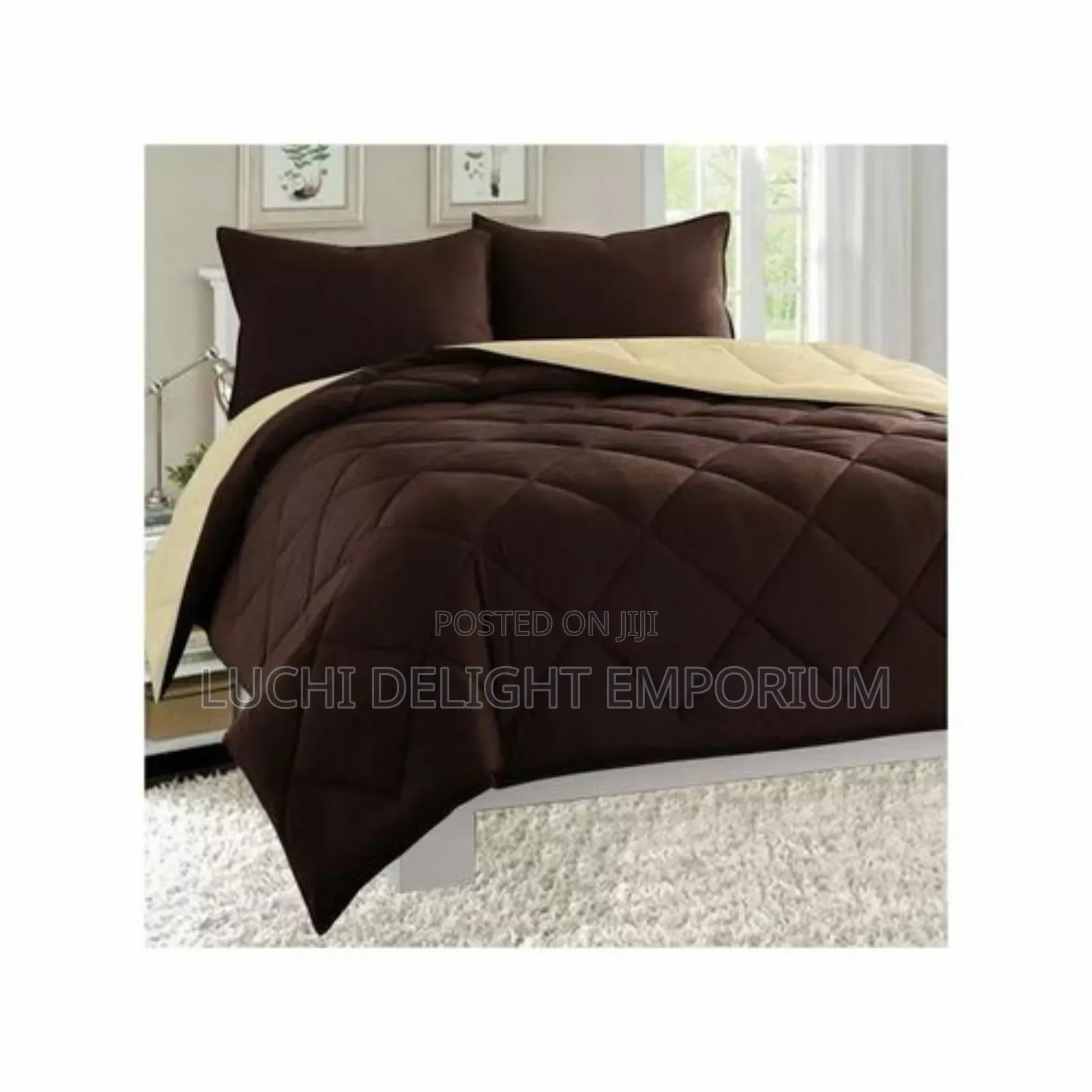 Unique Duvet, Bedsheet With 4 Pillowcase Mix Brown/Khaki (6/6)